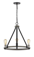Kirkland 3 Light Chandelier Ashen Barnboard