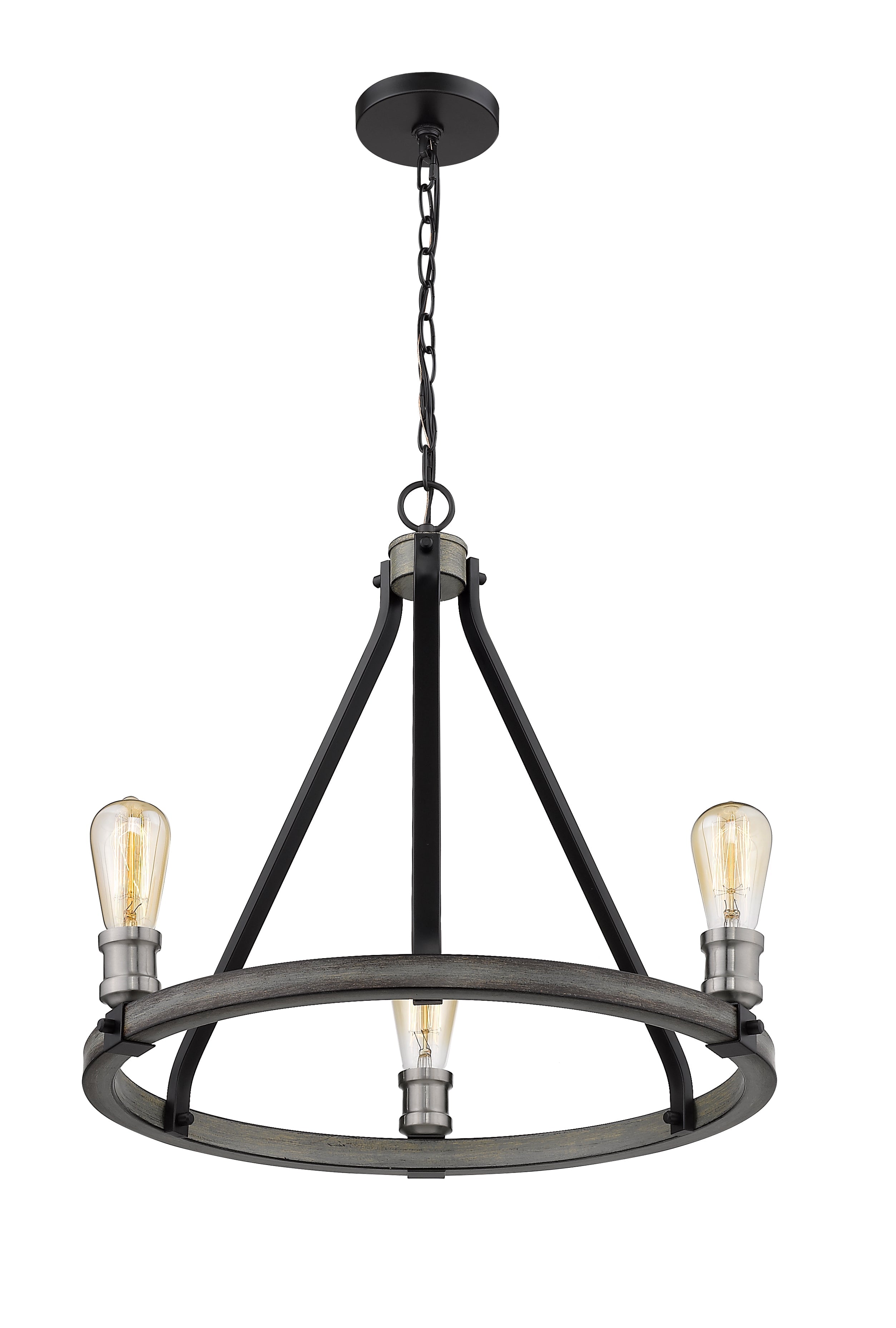 Kirkland 3 Light Chandelier Ashen Barnboard