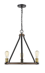 Kirkland 3 Light Chandelier Rustic Mahogany