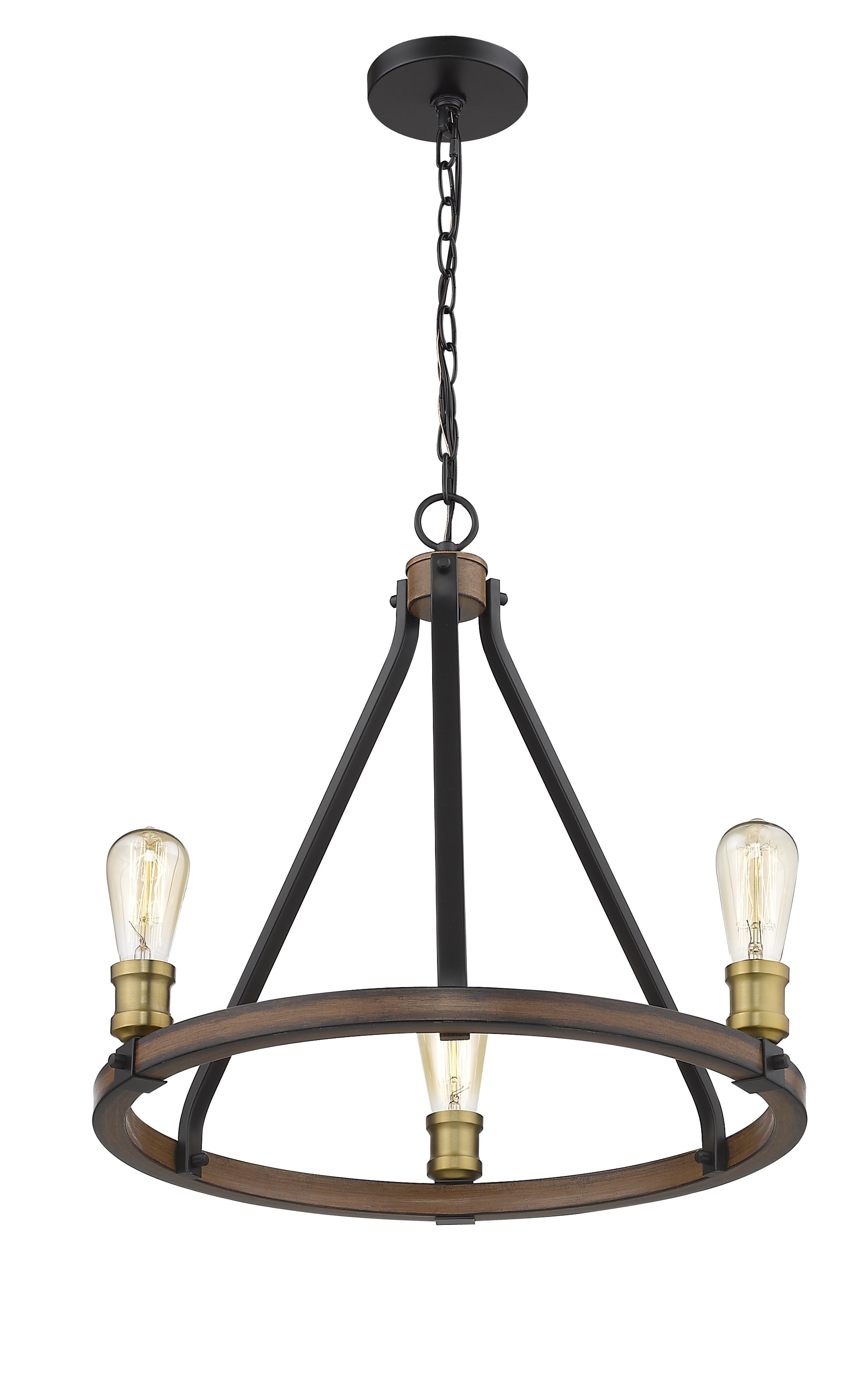 Kirkland 3 Light Chandelier Rustic Mahogany