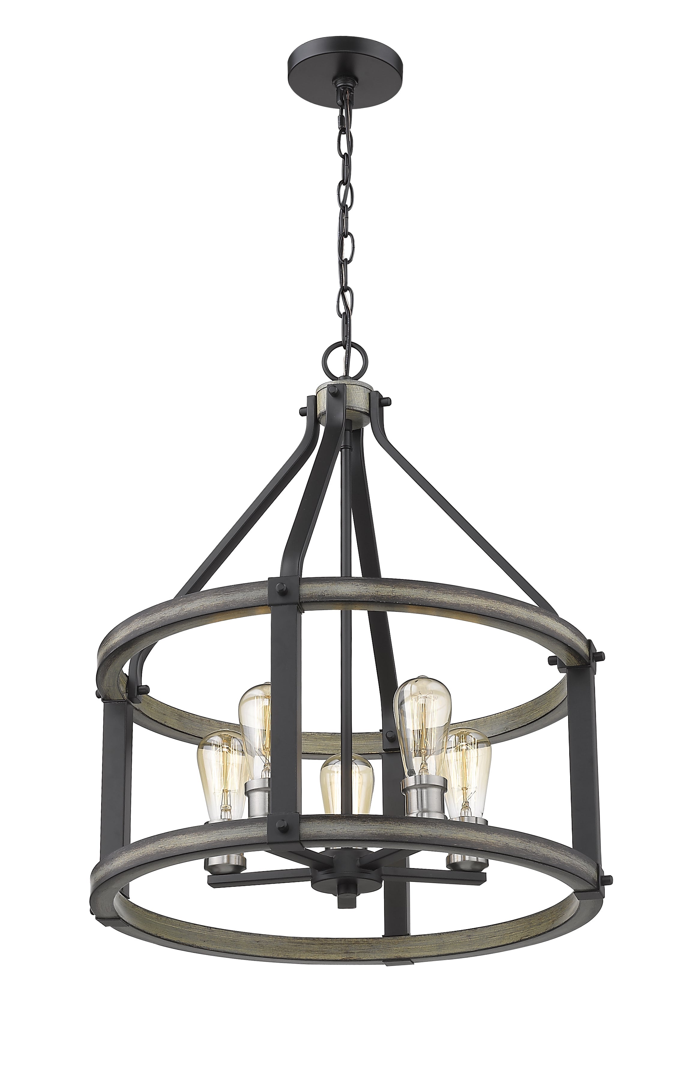 Kirkland 5 Light Chandelier Ashen Barnboard