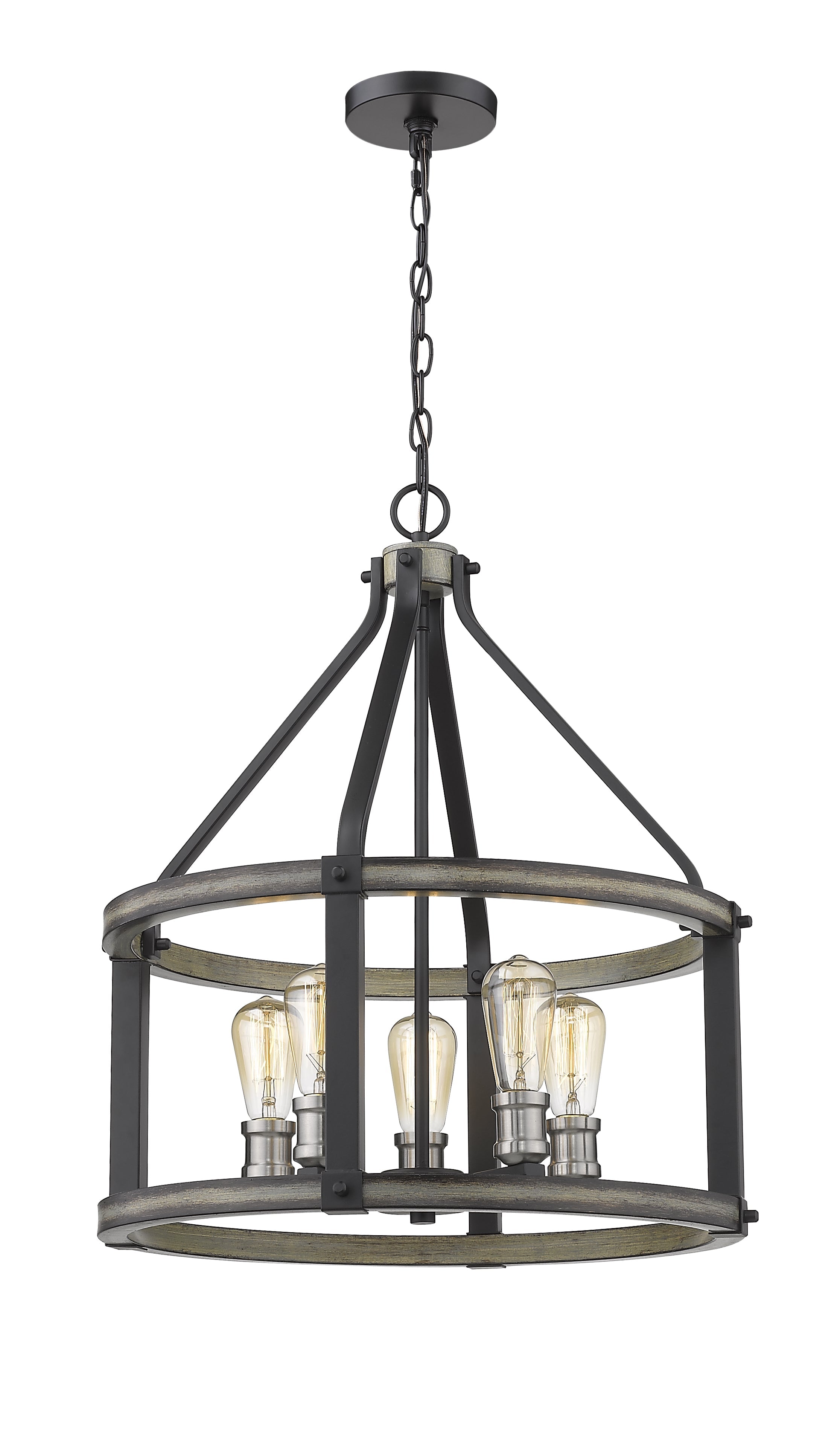 Kirkland 5 Light Chandelier Ashen Barnboard