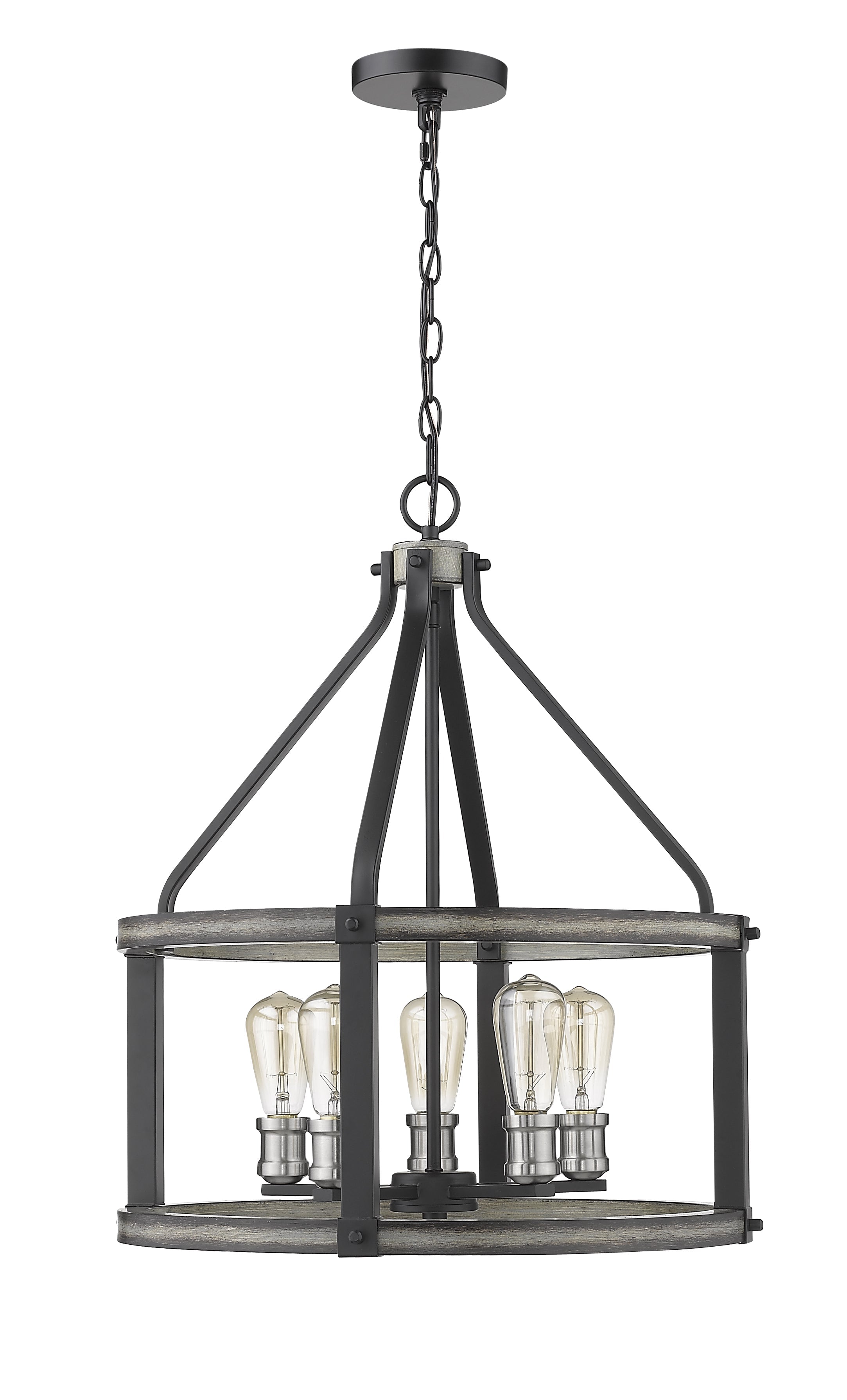 Kirkland 5 Light Chandelier Ashen Barnboard