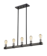 Kirkland 5 Light Linear Chandelier Ashen Barnboard