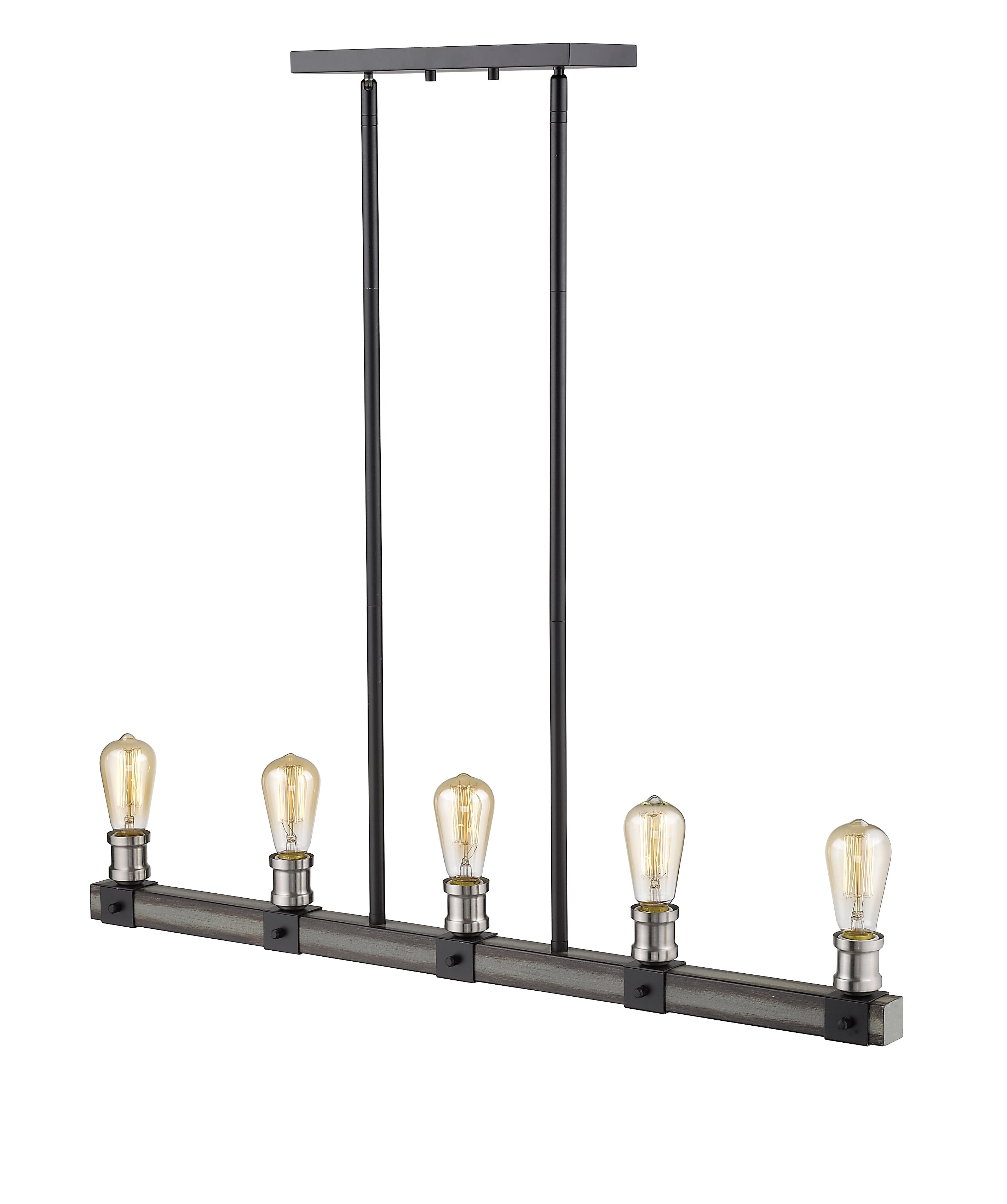 Kirkland 5 Light Linear Chandelier Ashen Barnboard