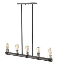 Kirkland 5 Light Linear Chandelier Ashen Barnboard