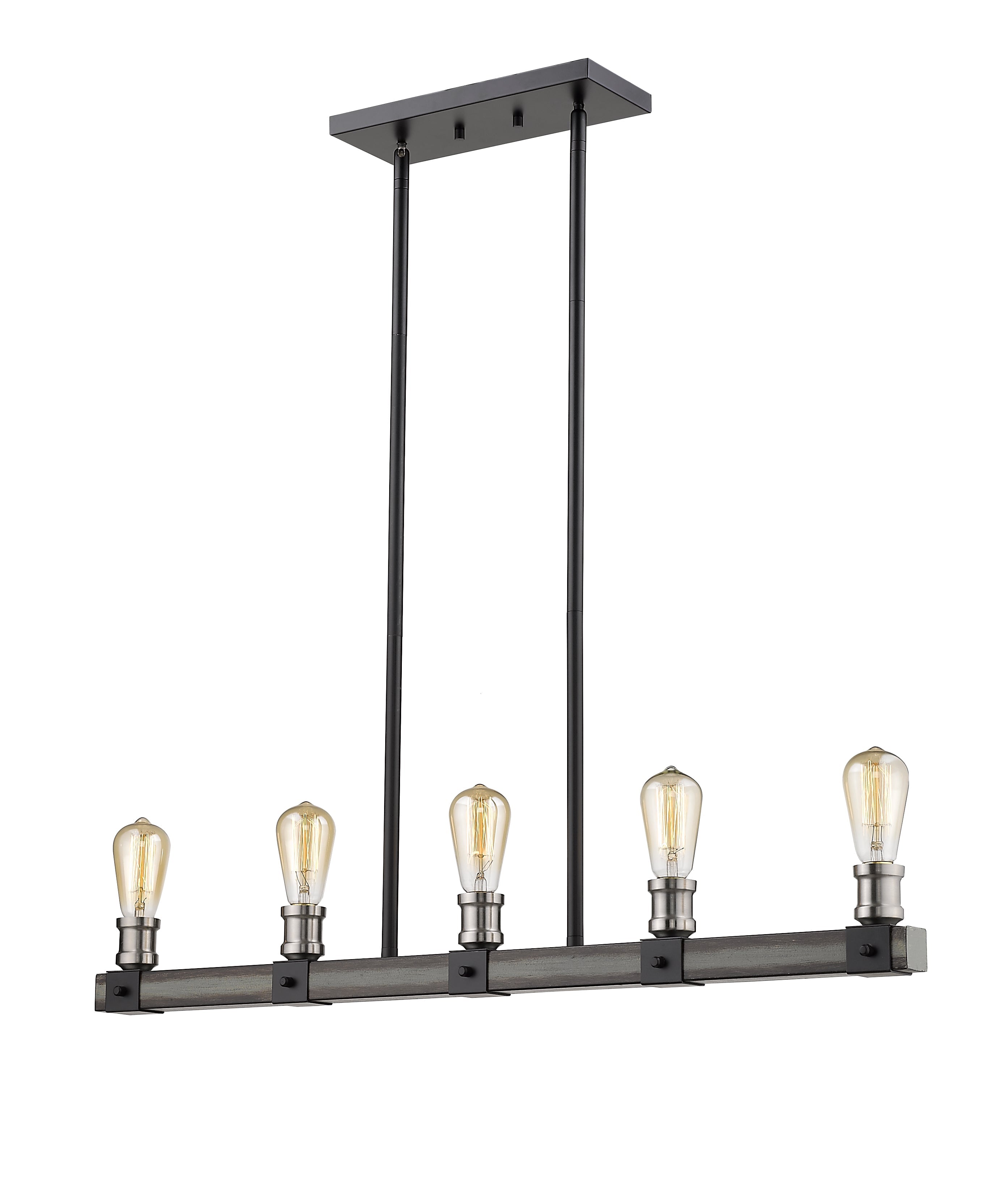 Kirkland 5 Light Linear Chandelier Ashen Barnboard