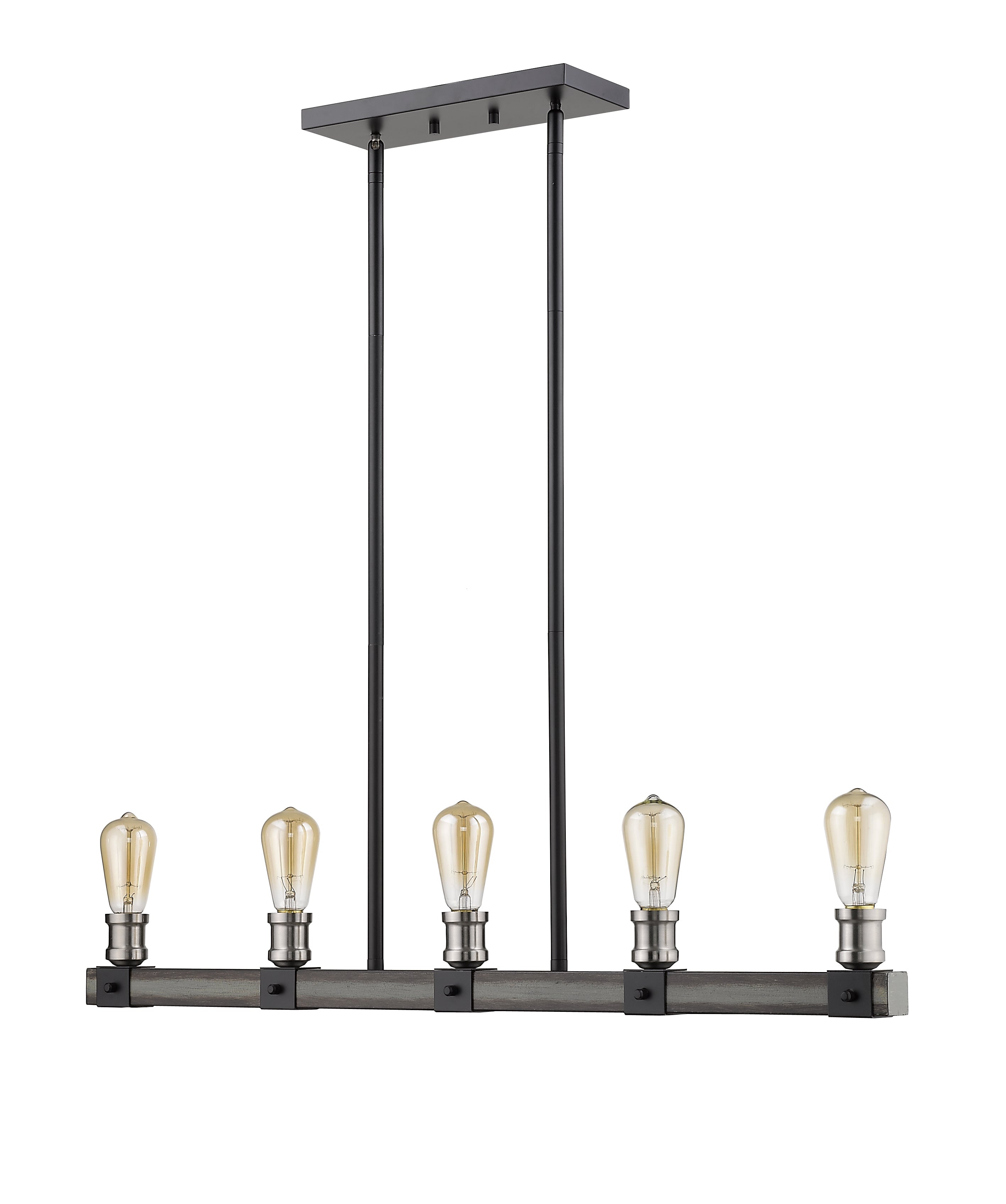 Kirkland 5 Light Linear Chandelier Ashen Barnboard