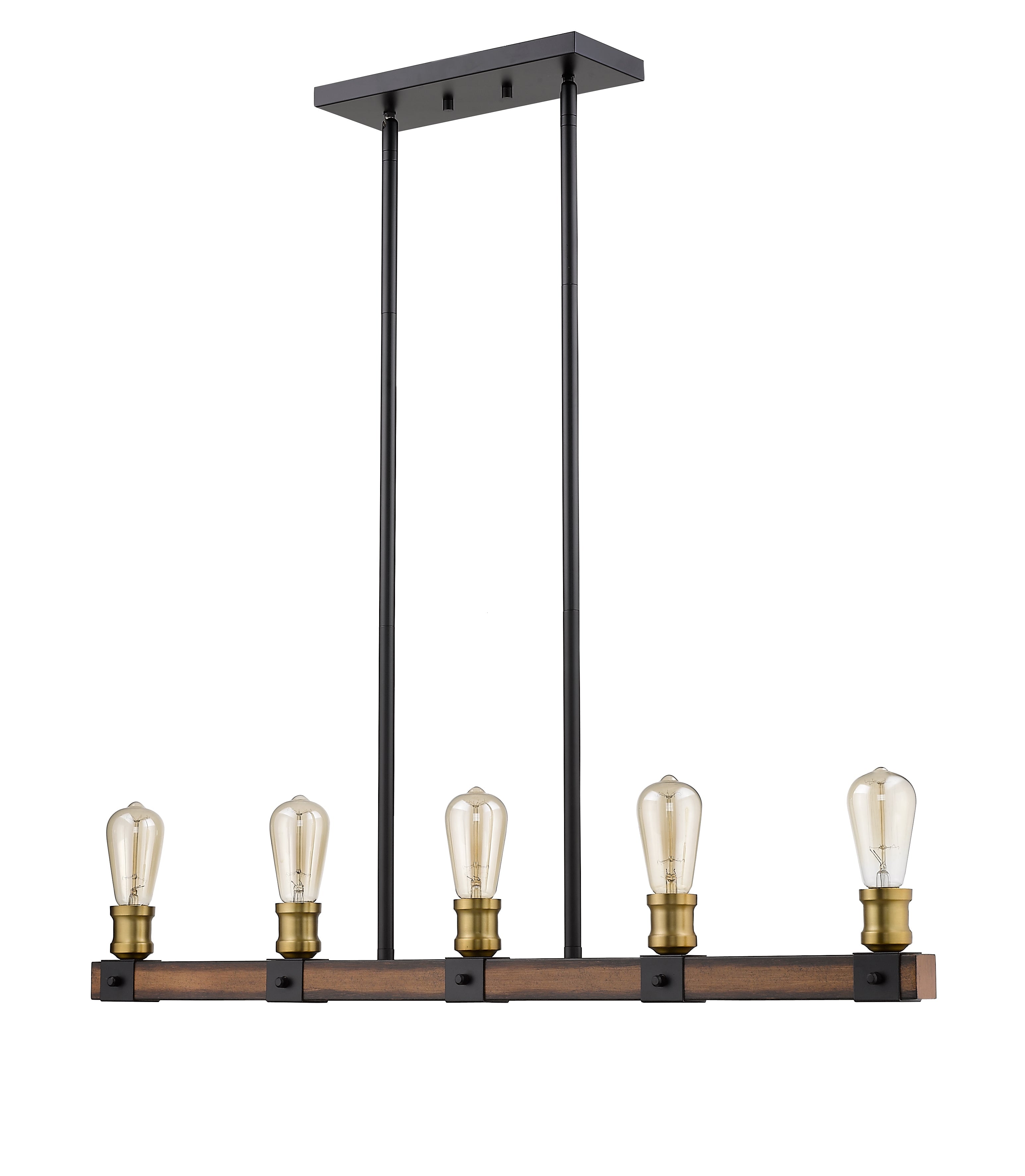 Kirkland 5 Light Linear Chandelier Rustic Mahogany
