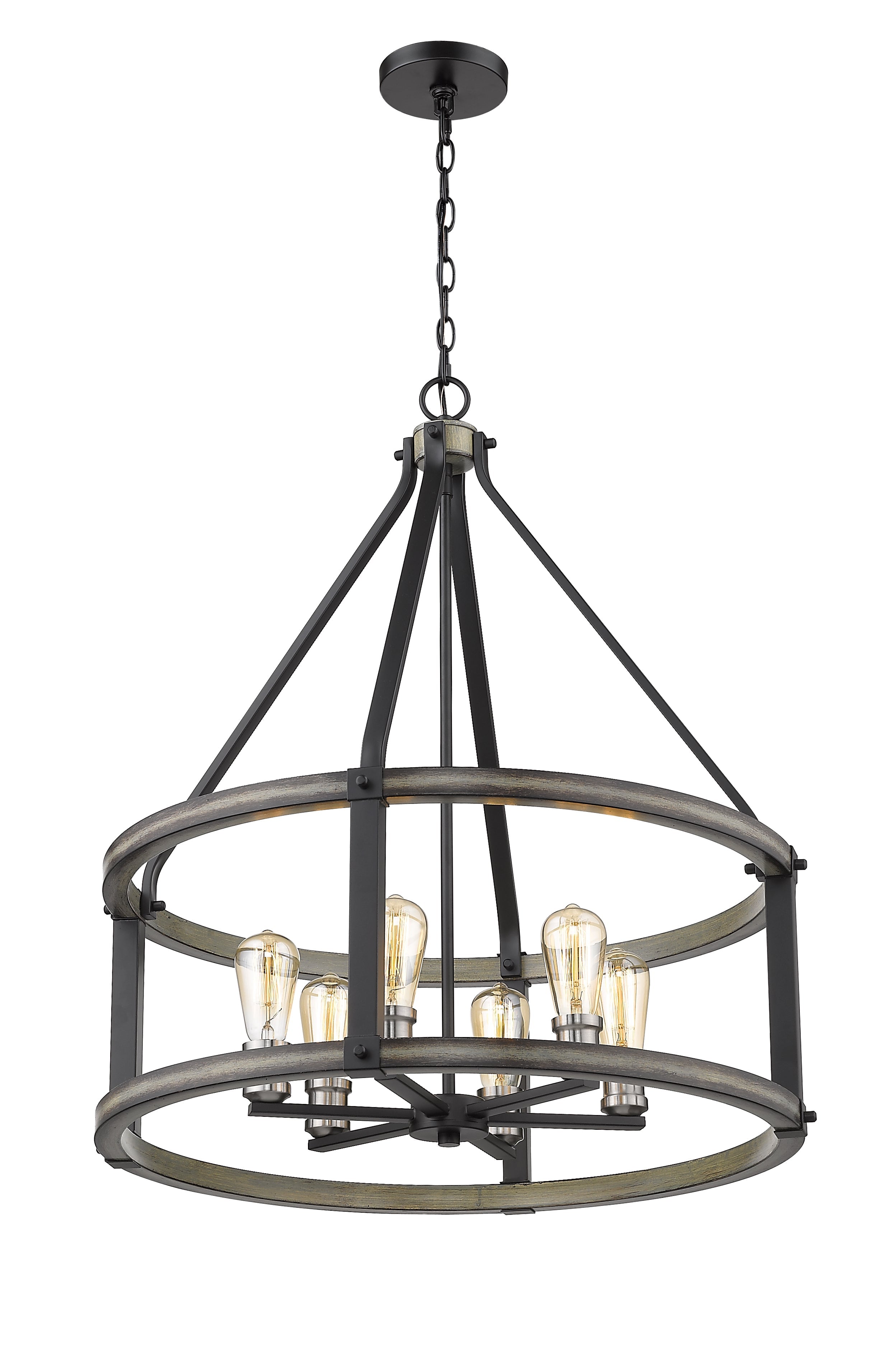Kirkland 6 Light Chandelier Ashen Barnboard