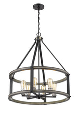 Kirkland 6 Light Chandelier Ashen Barnboard