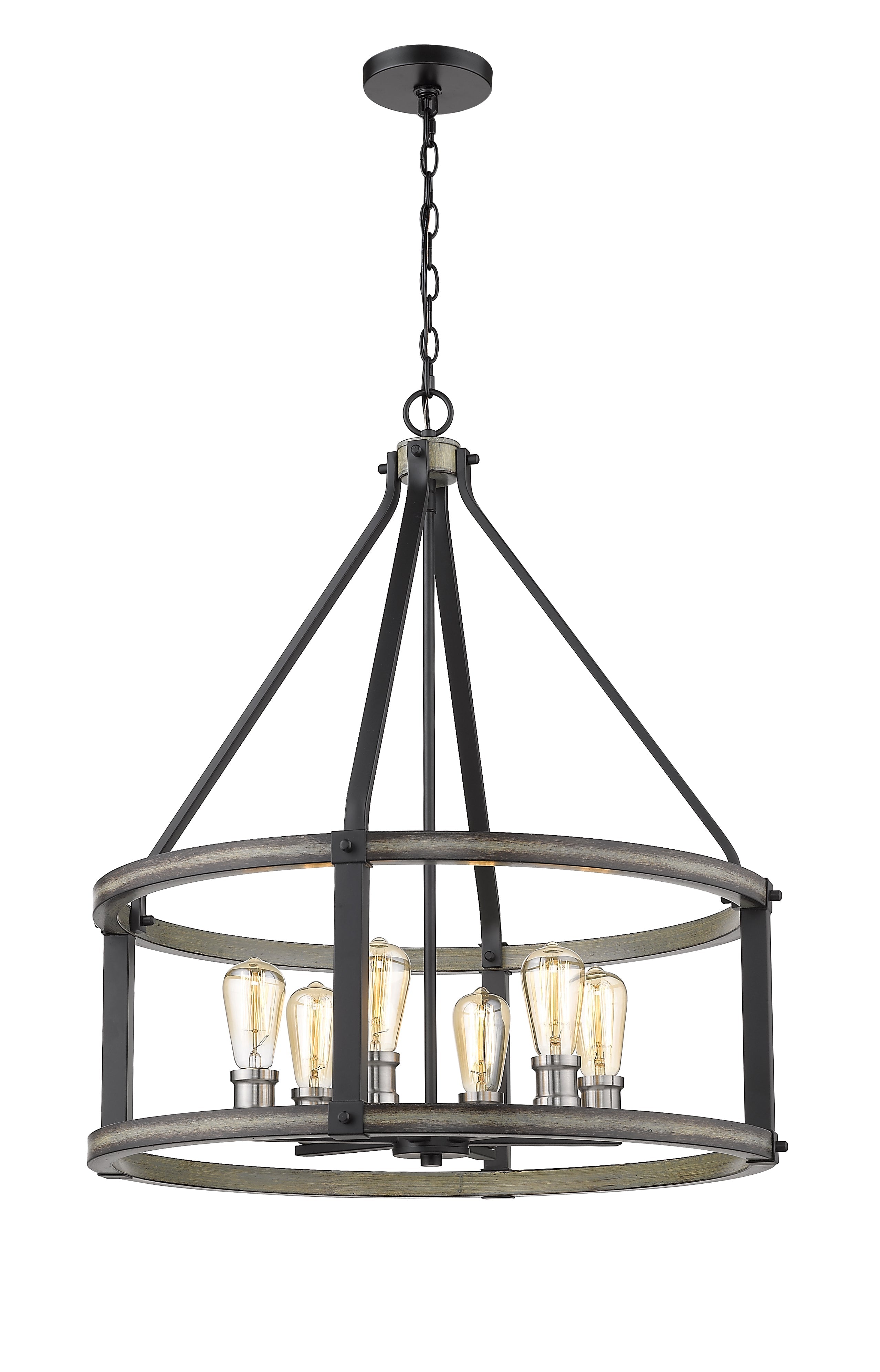 Kirkland 6 Light Chandelier Ashen Barnboard