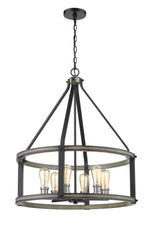Kirkland 6 Light Chandelier Ashen Barnboard