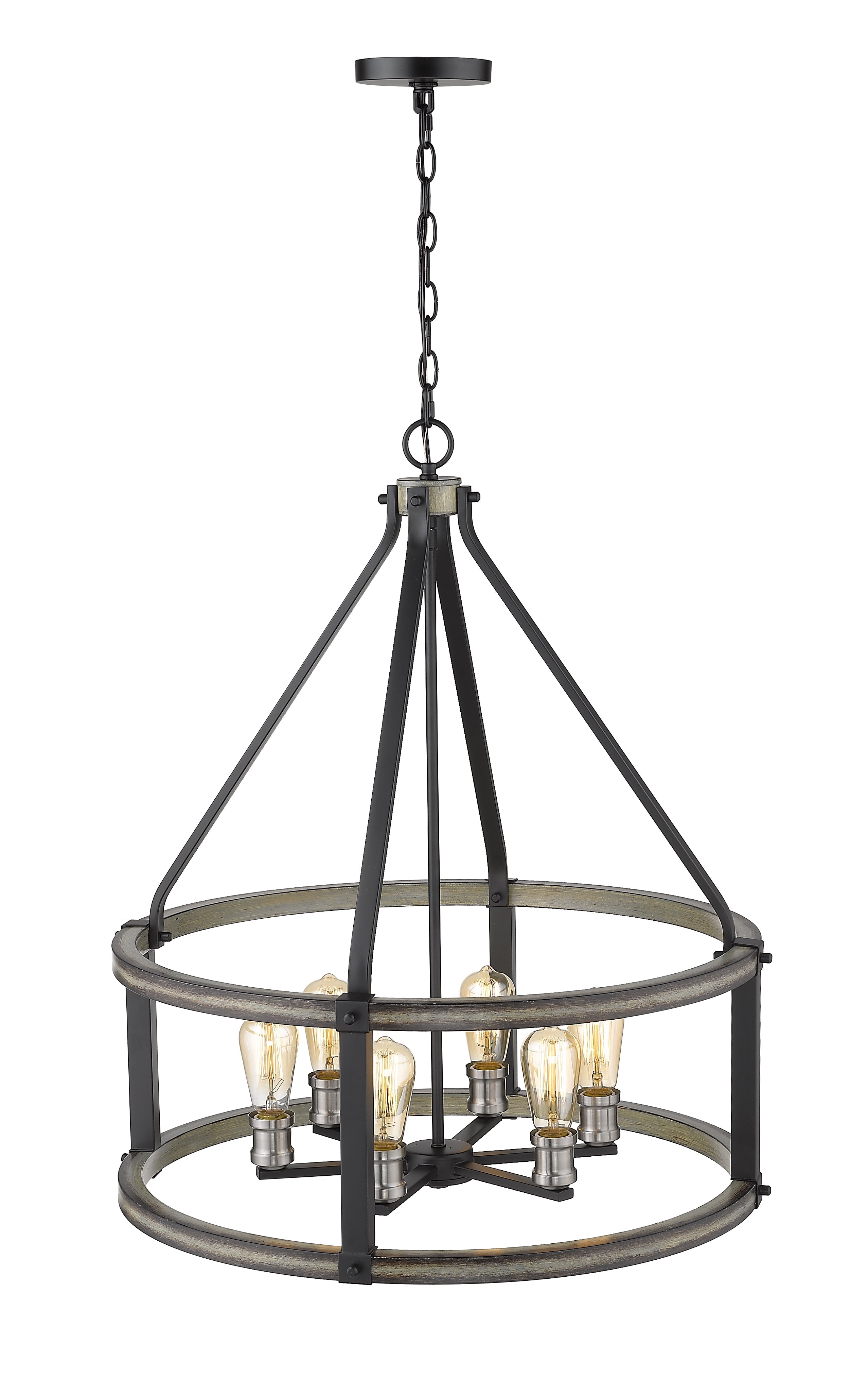 Kirkland 6 Light Chandelier Ashen Barnboard