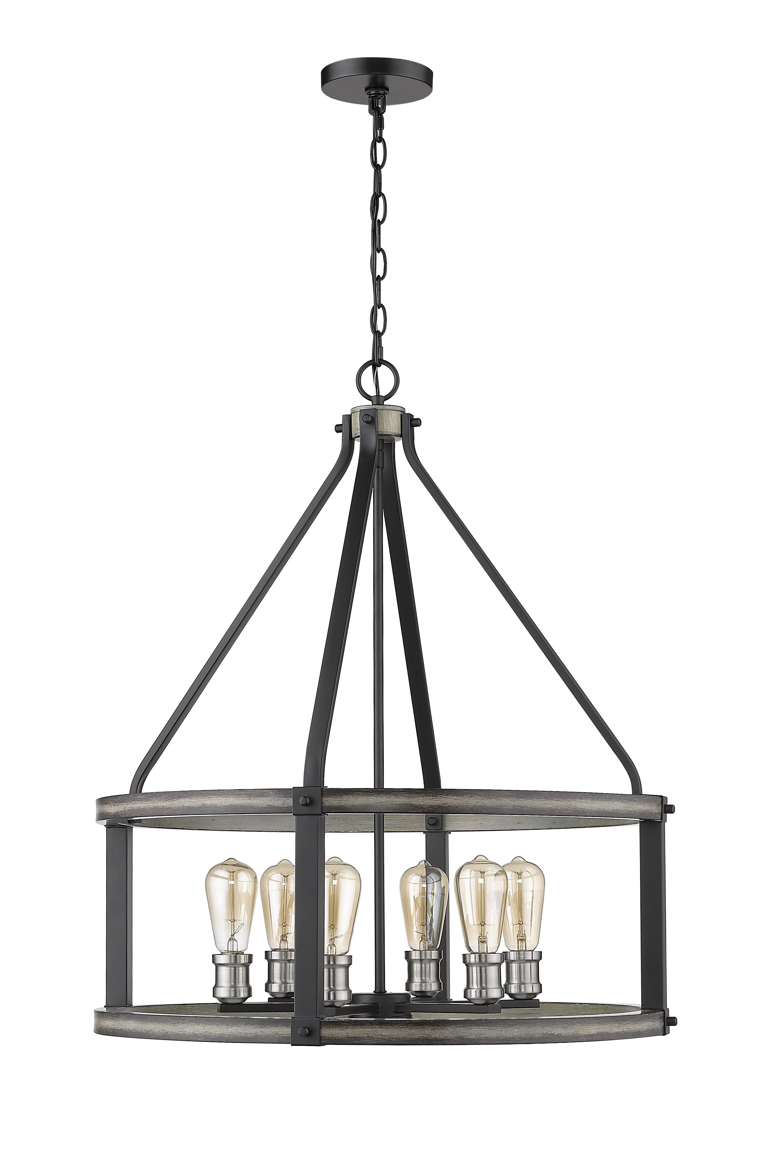 Kirkland 6 Light Chandelier Ashen Barnboard