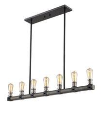 Kirkland 7 Light Linear Chandelier Ashen Barnboard