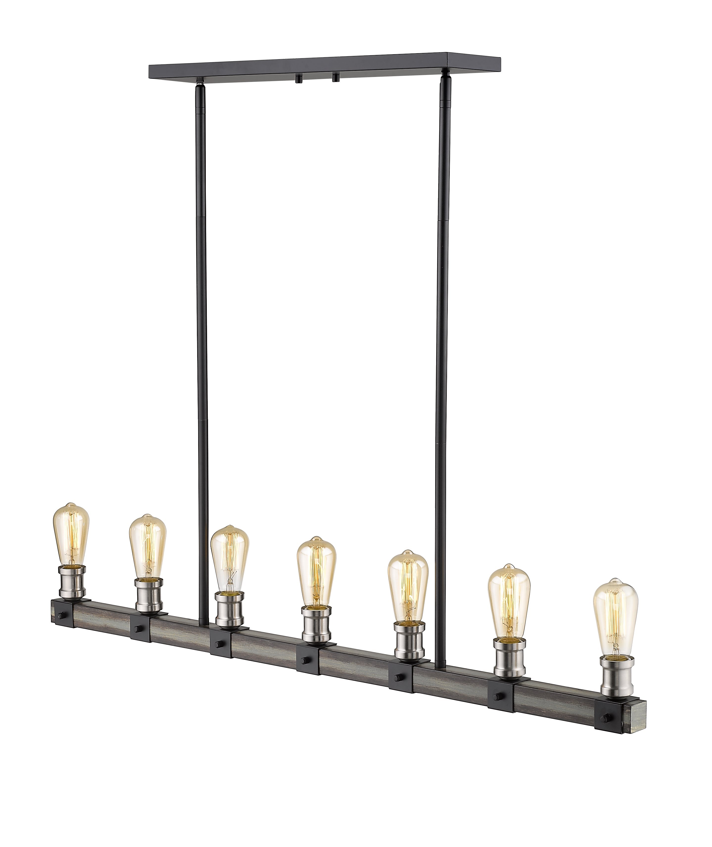 Kirkland 7 Light Linear Chandelier Ashen Barnboard