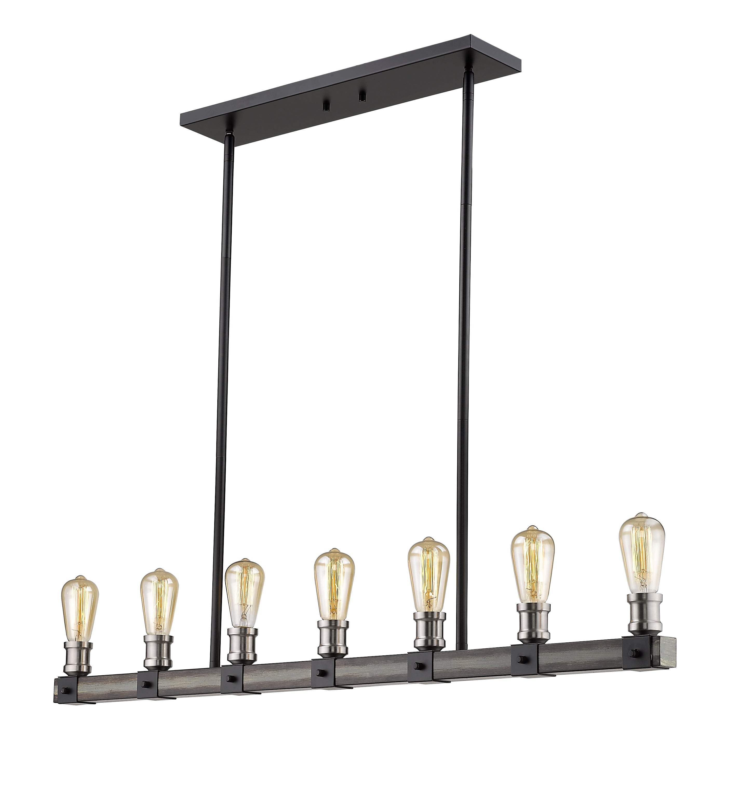 Kirkland 7 Light Linear Chandelier Ashen Barnboard