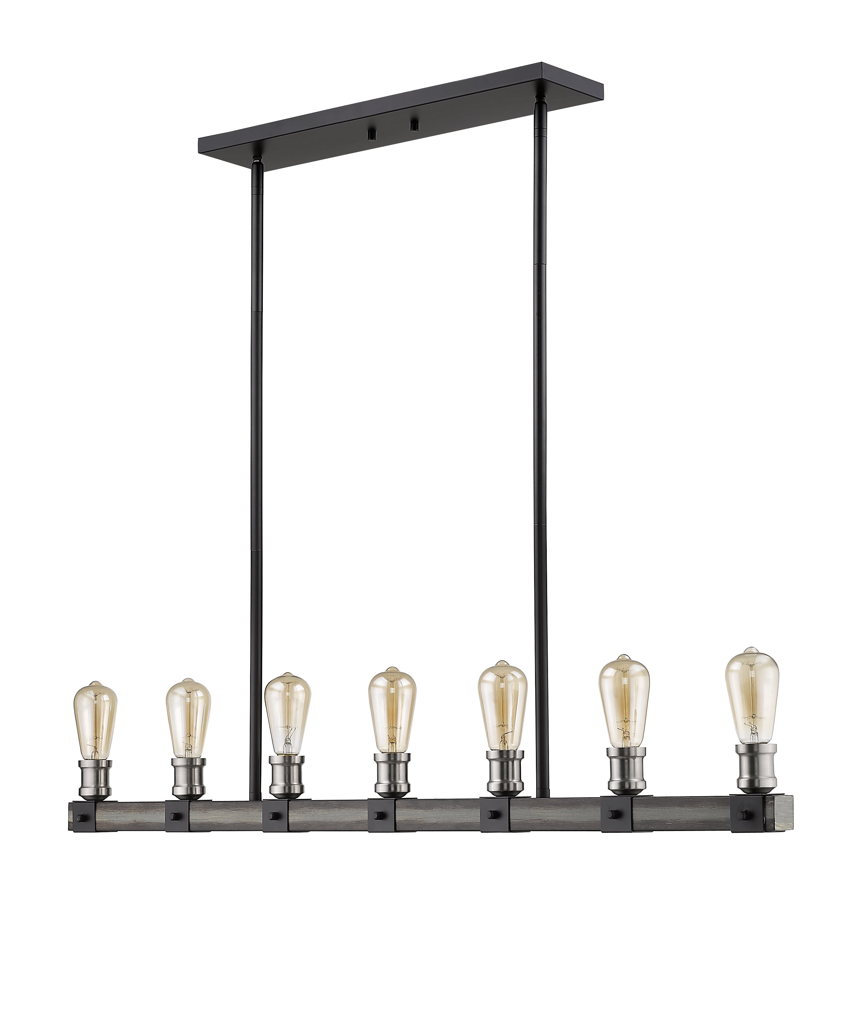 Kirkland 7 Light Linear Chandelier Ashen Barnboard