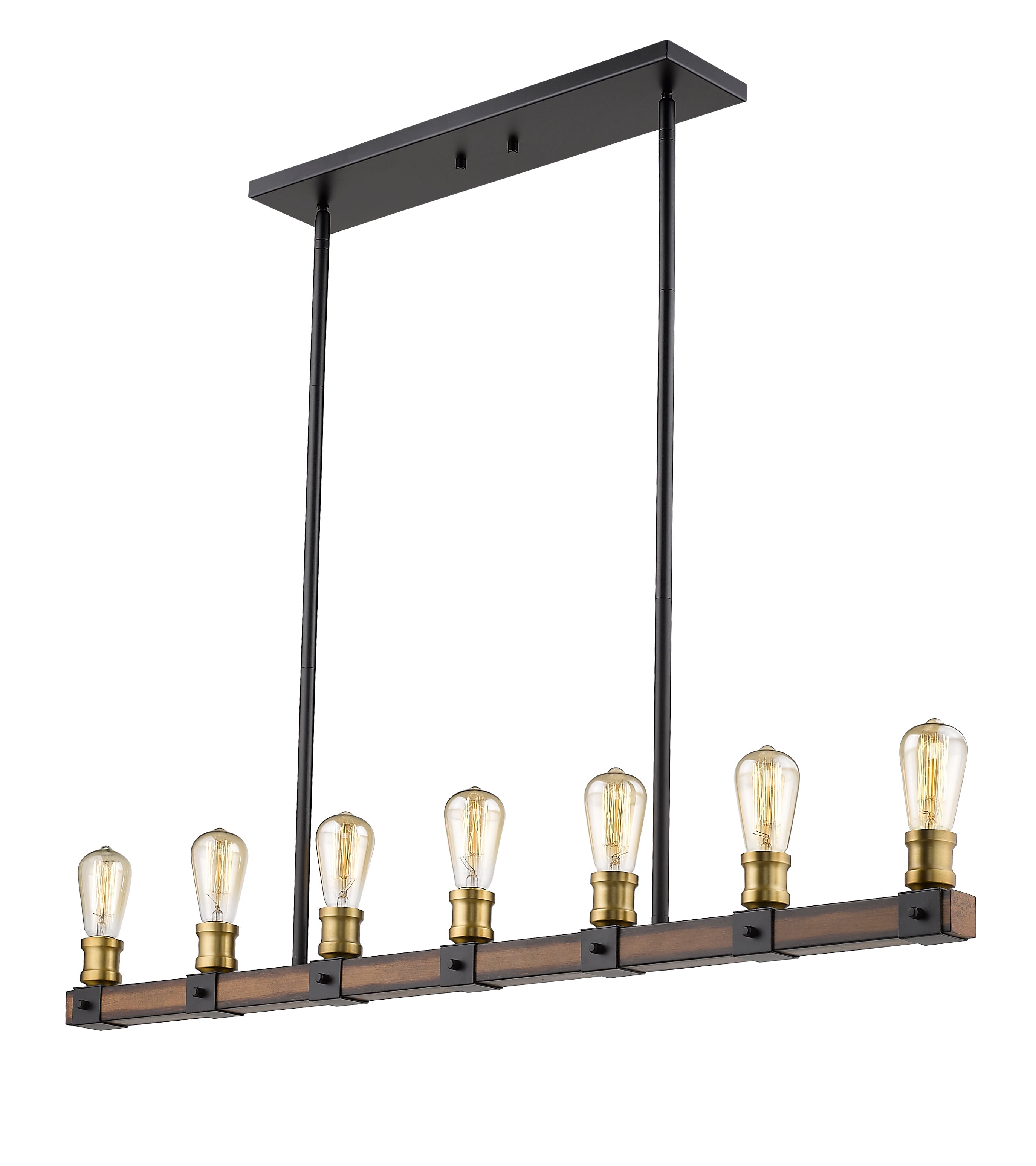 Kirkland 7 Light Linear Chandelier Rustic Mahogany