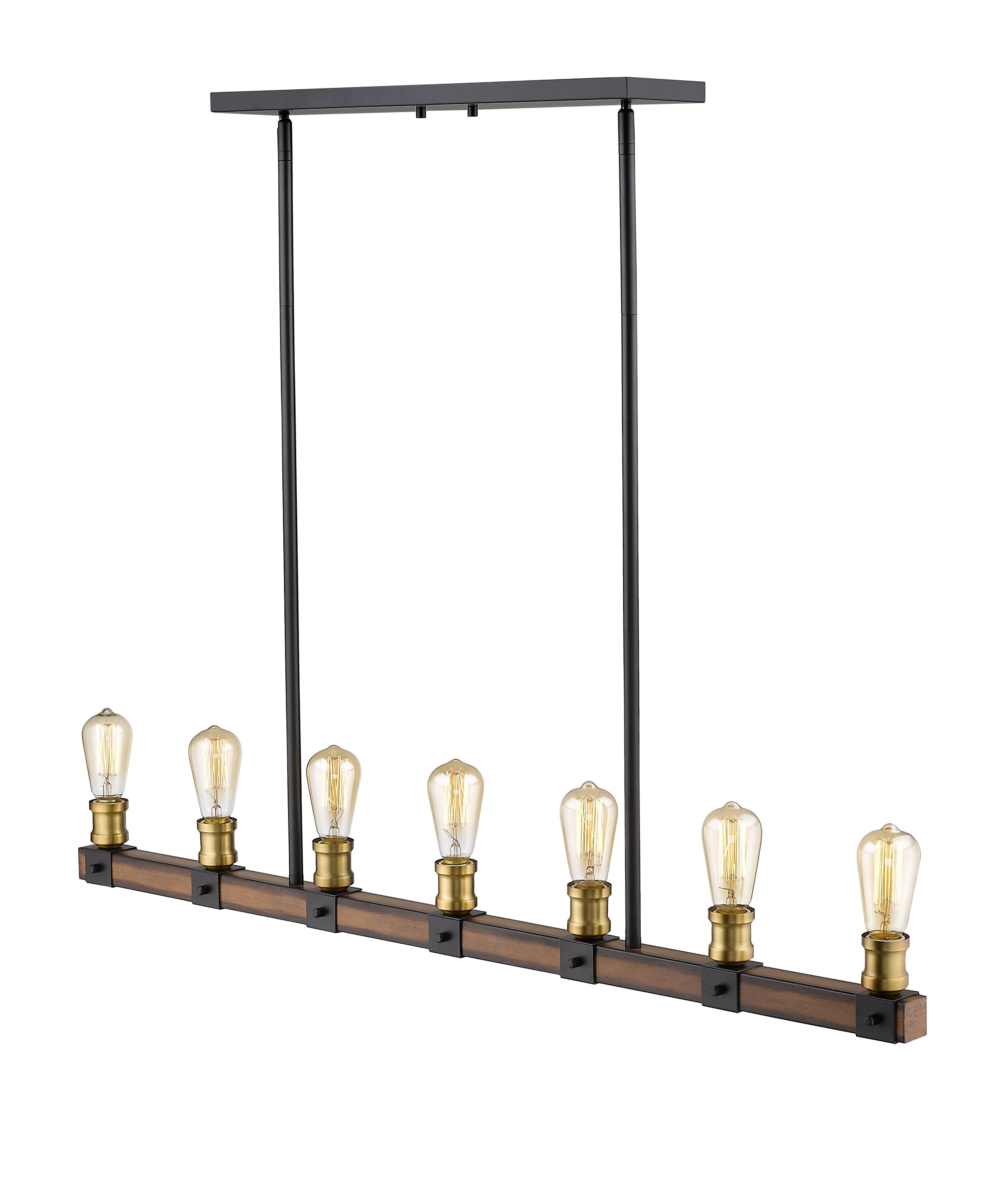 Kirkland 7 Light Linear Chandelier Rustic Mahogany