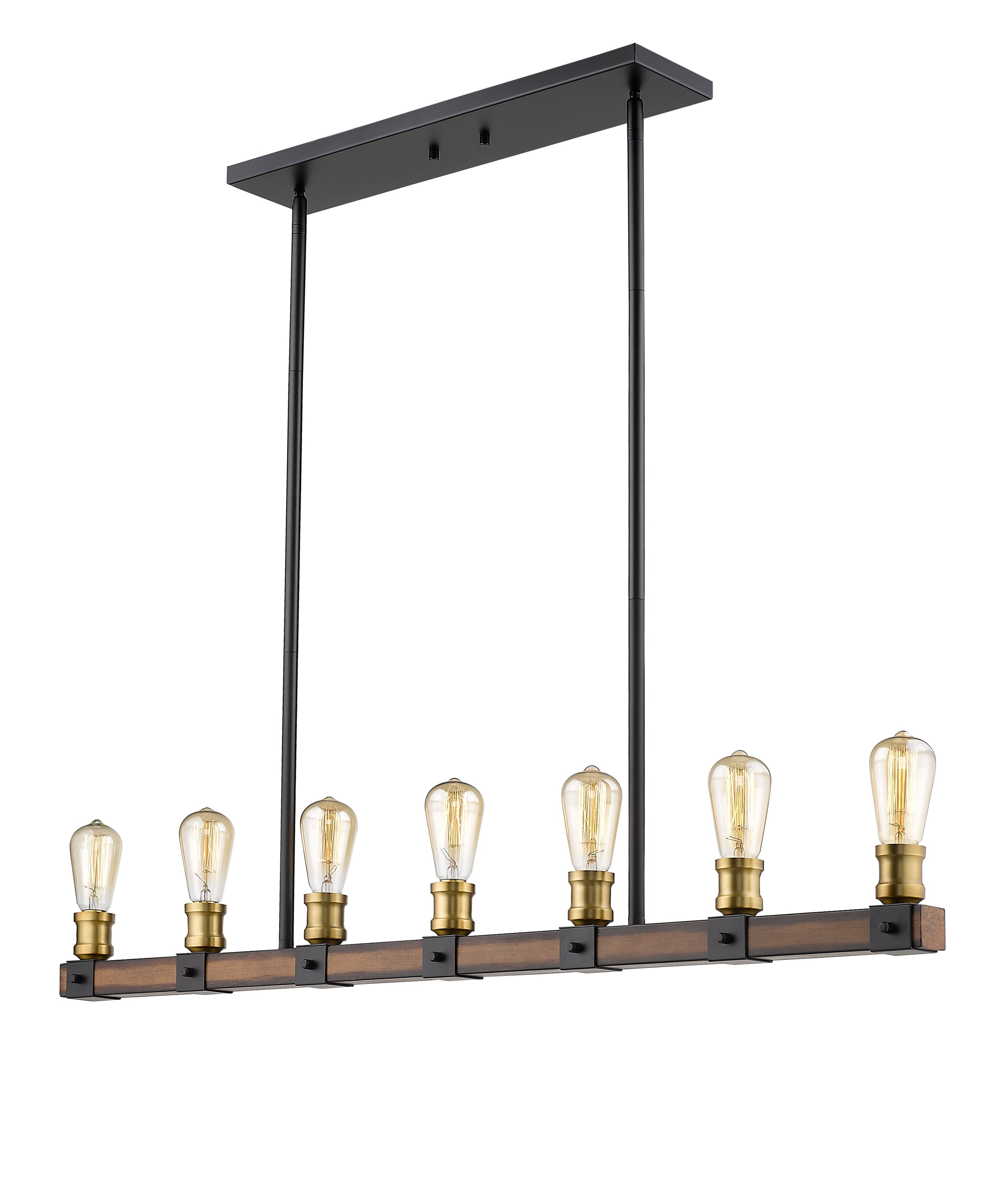 Kirkland 7 Light Linear Chandelier Rustic Mahogany