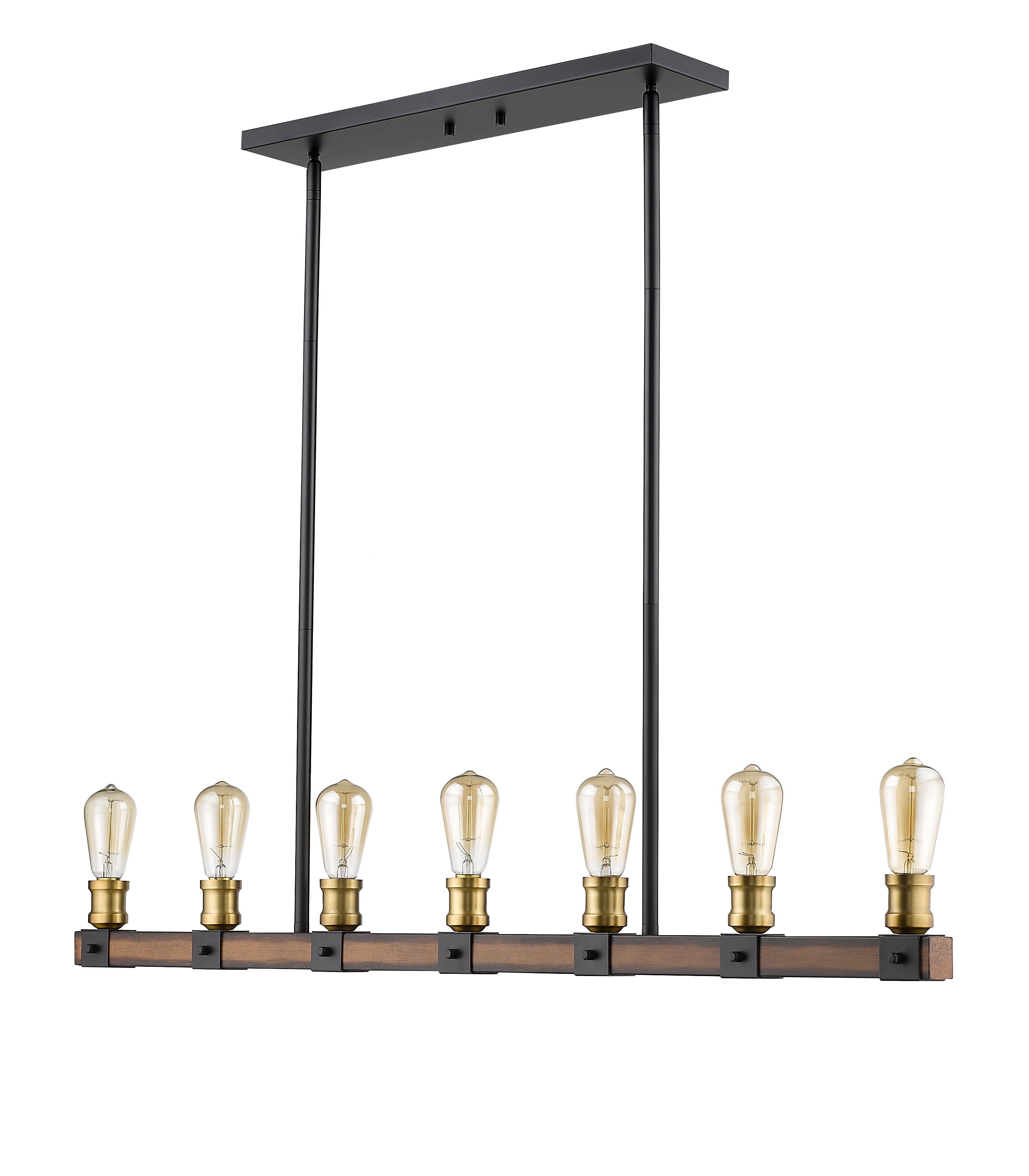 Kirkland 7 Light Linear Chandelier Rustic Mahogany