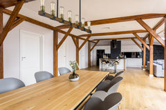 Kirkland 7 Light Linear Chandelier Rustic Mahogany