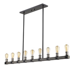 Kirkland 9 Light Linear Chandelier Ashen Barnboard