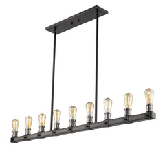 Kirkland 9 Light Linear Chandelier Ashen Barnboard