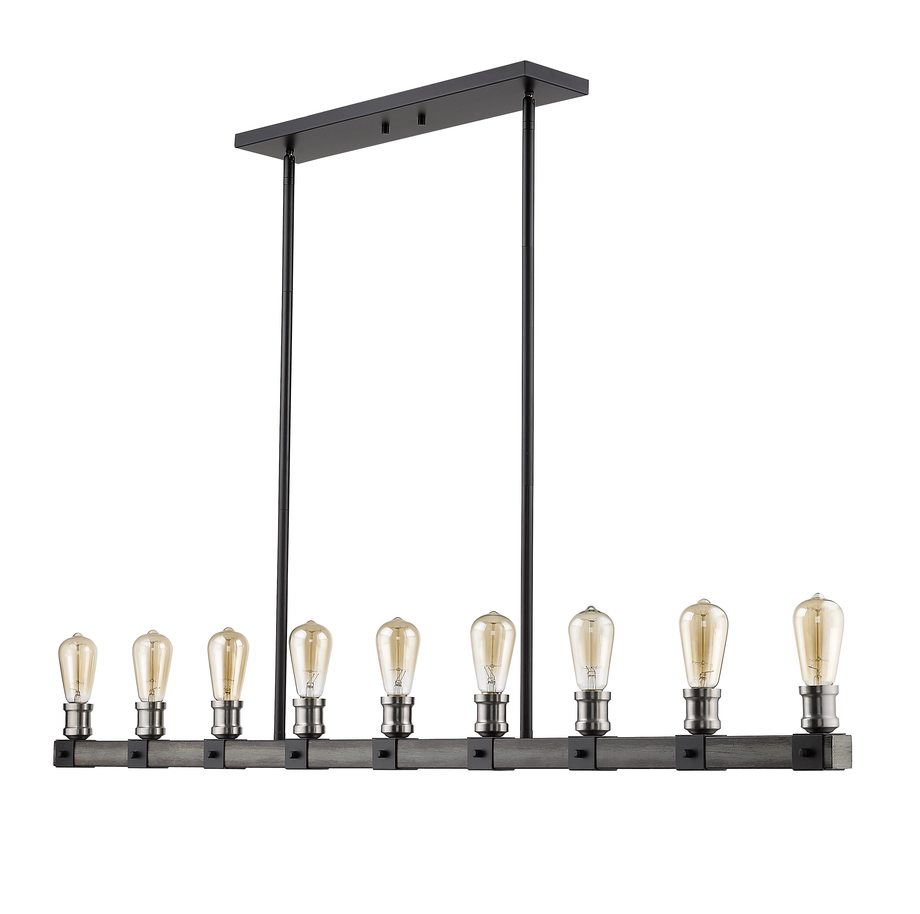 Kirkland 9 Light Linear Chandelier Ashen Barnboard