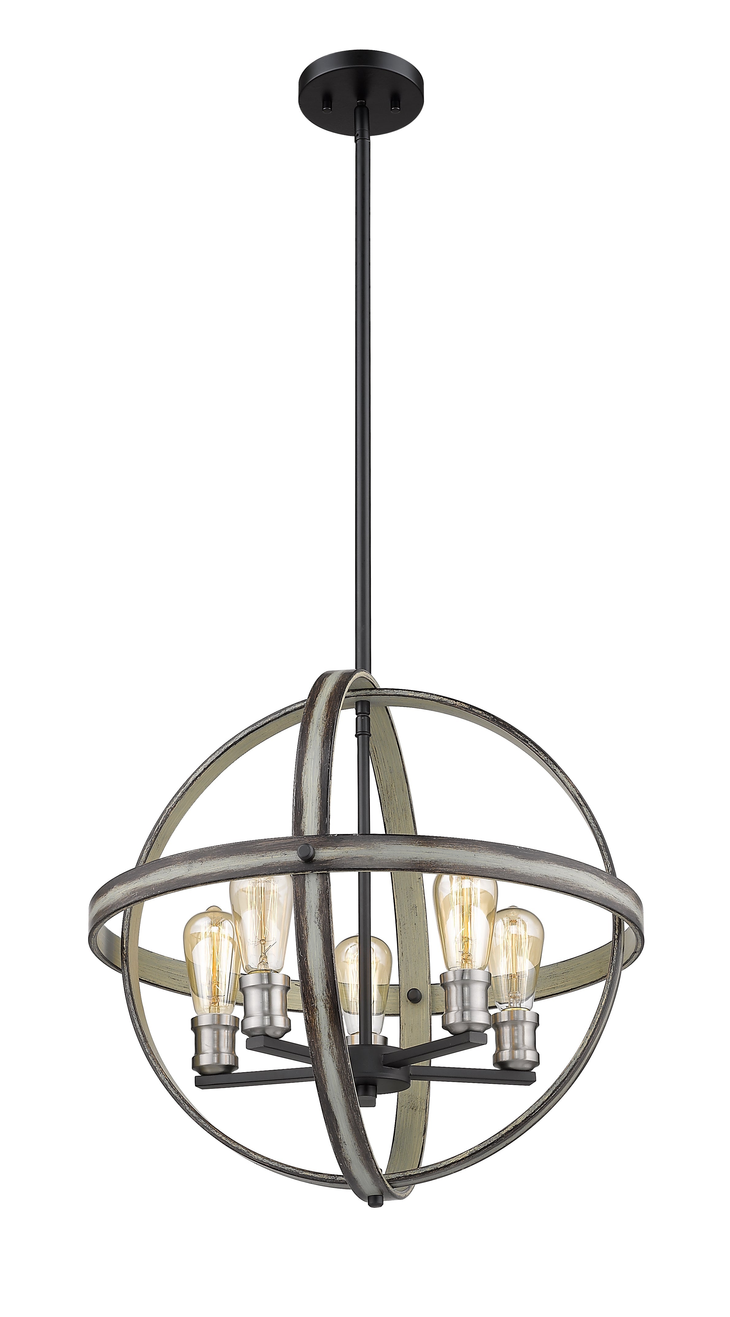 Kirkland 5 Light Chandelier Ashen Barnboard
