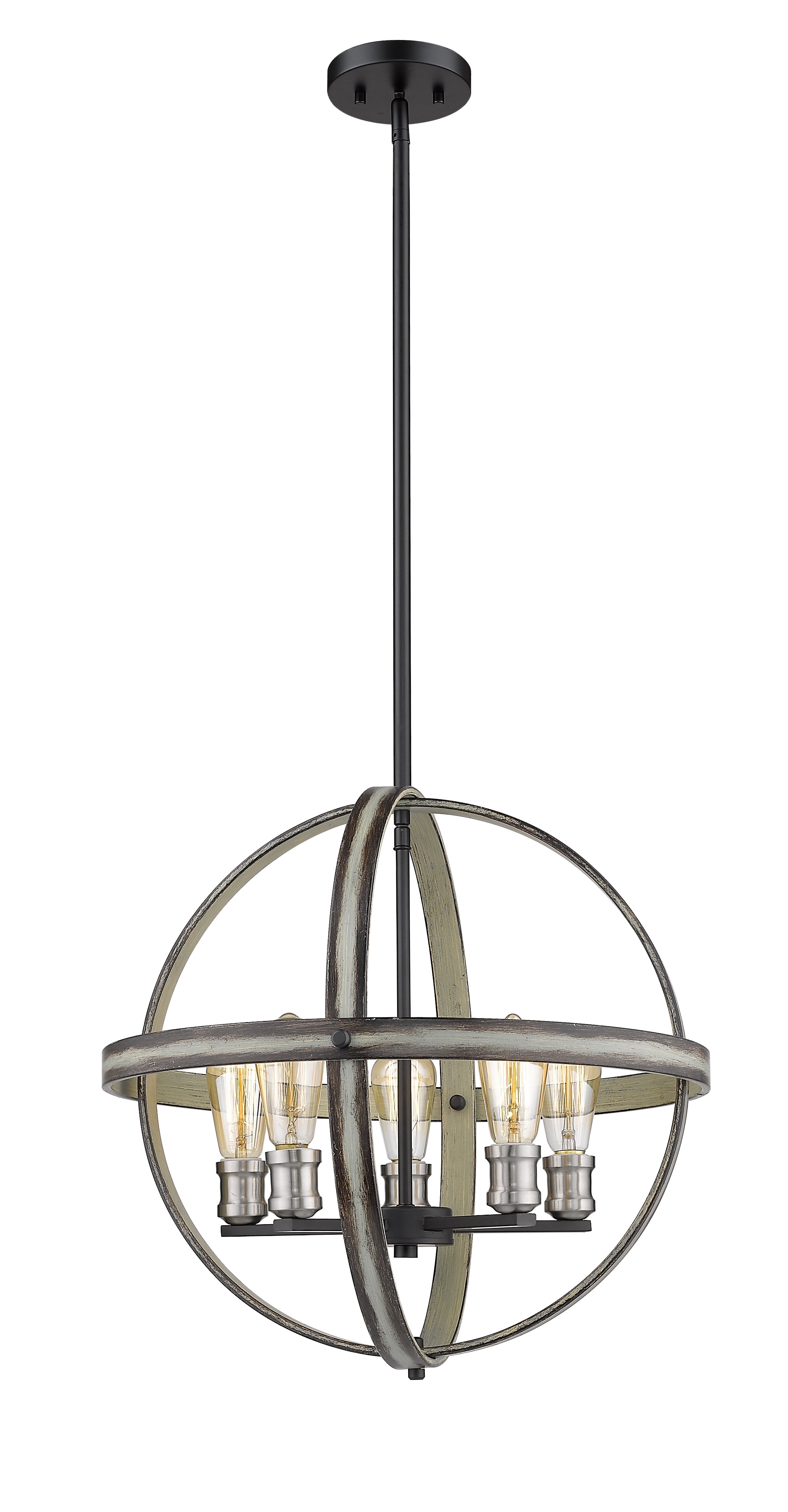 Kirkland 5 Light Chandelier Ashen Barnboard