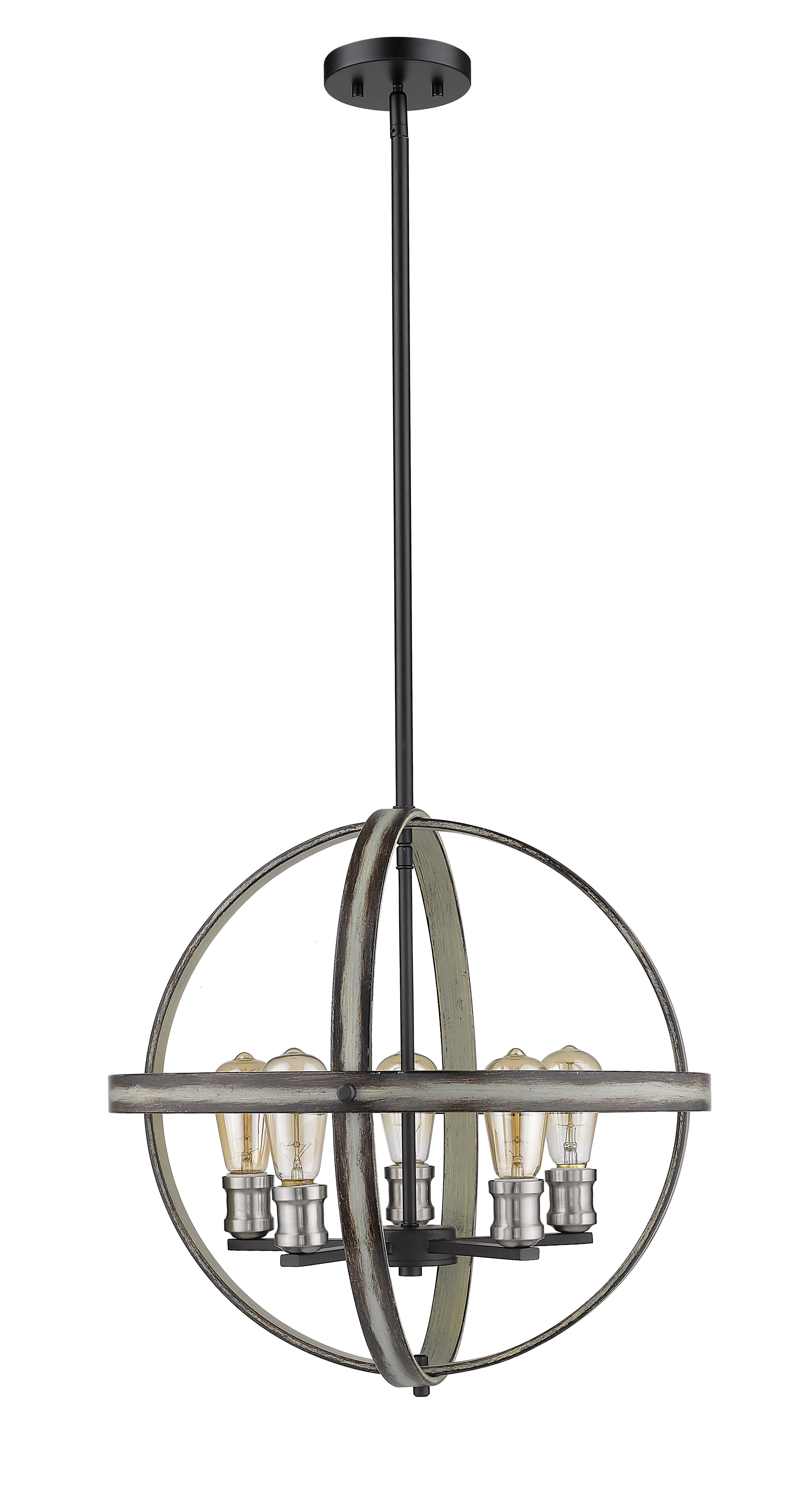 Kirkland 5 Light Chandelier Ashen Barnboard