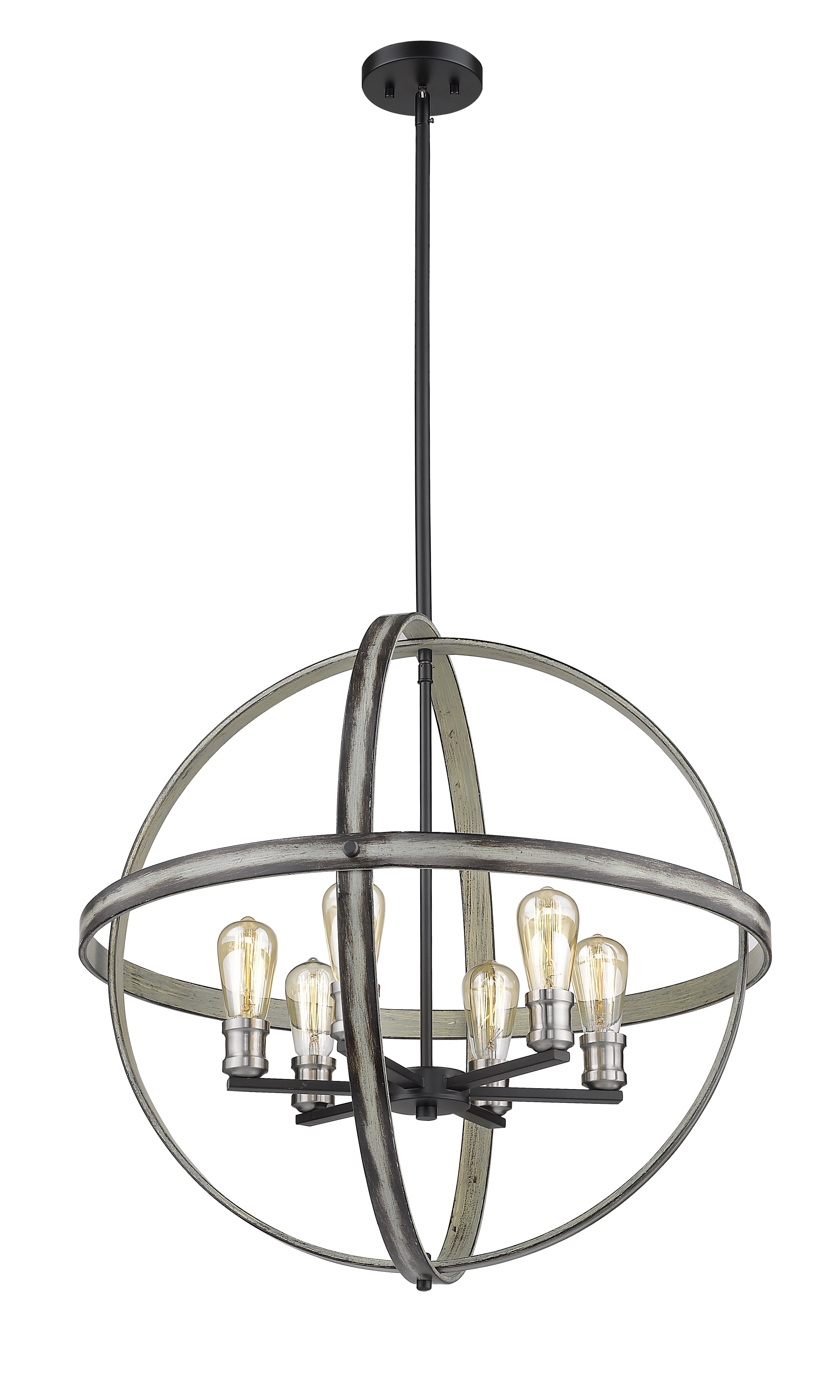 Kirkland 6 Light Chandelier Ashen Barnboard