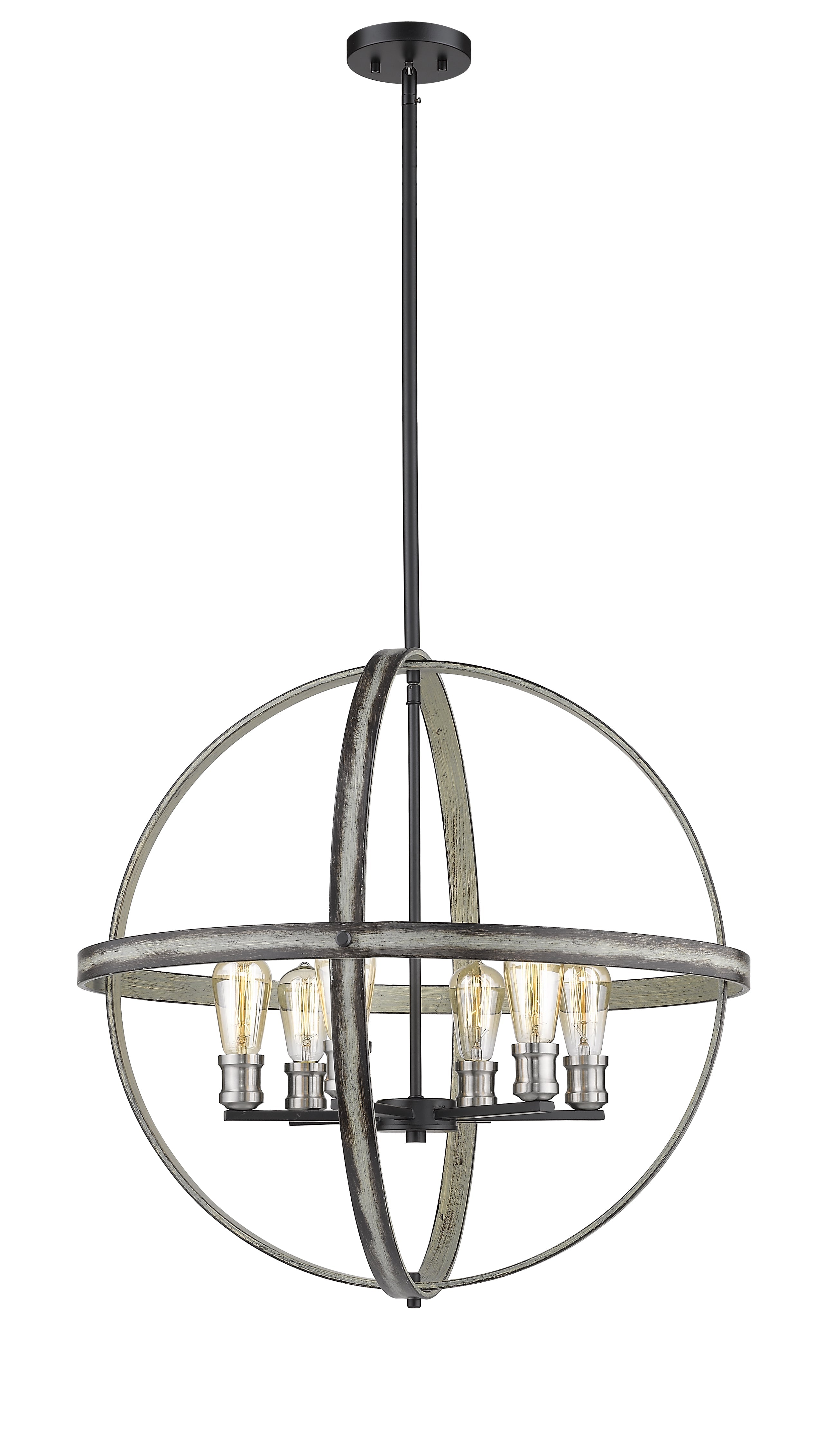 Kirkland 6 Light Chandelier Ashen Barnboard
