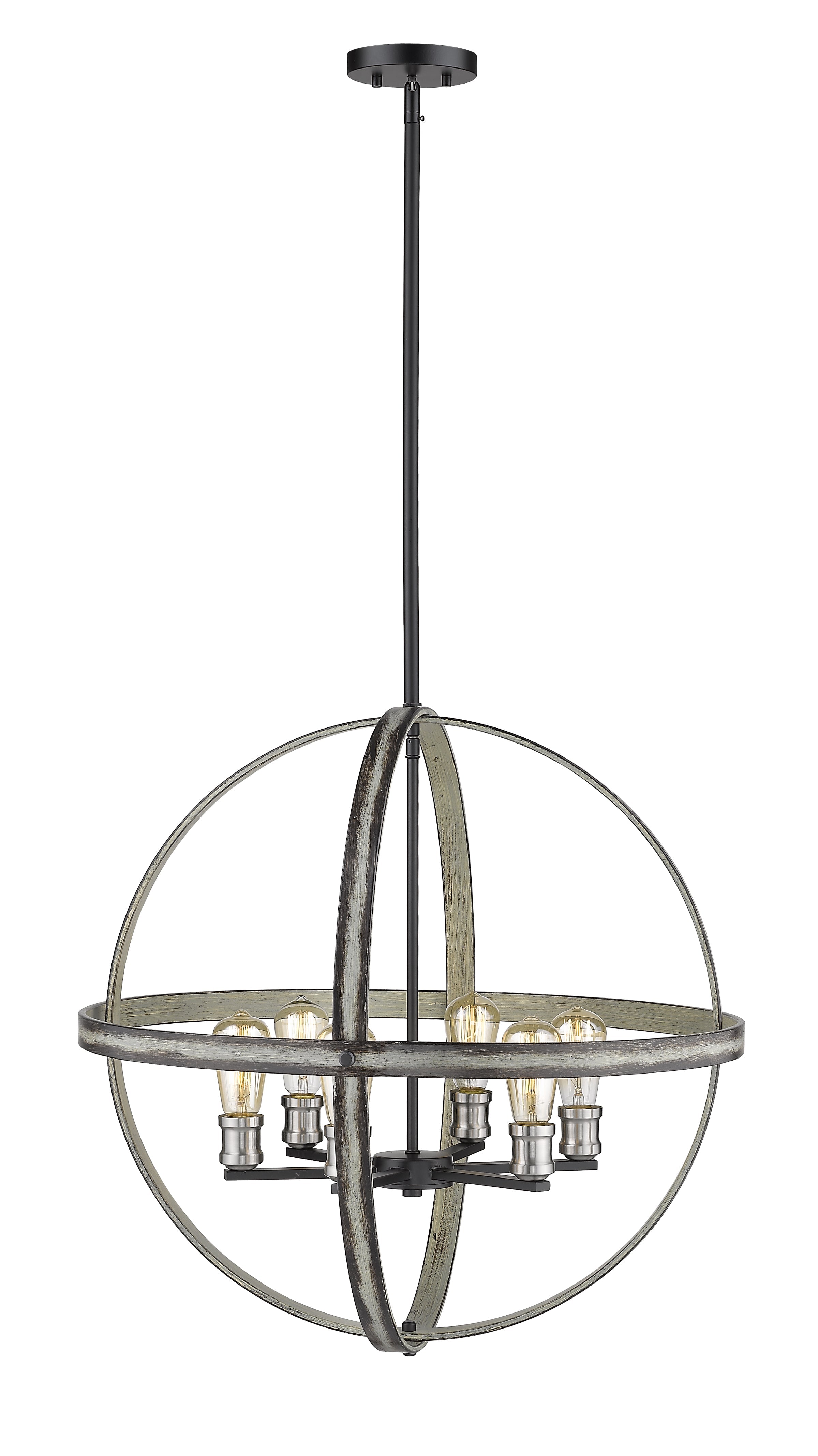Kirkland 6 Light Chandelier Ashen Barnboard