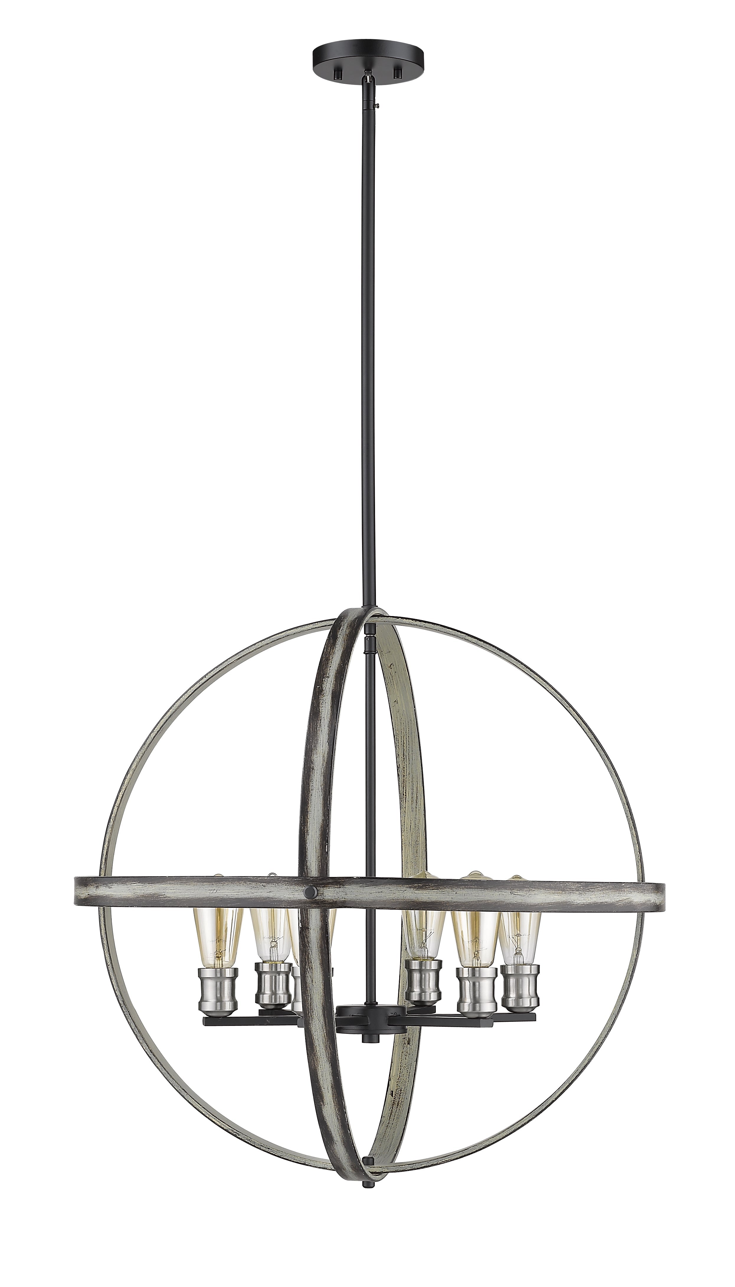 Kirkland 6 Light Chandelier Ashen Barnboard