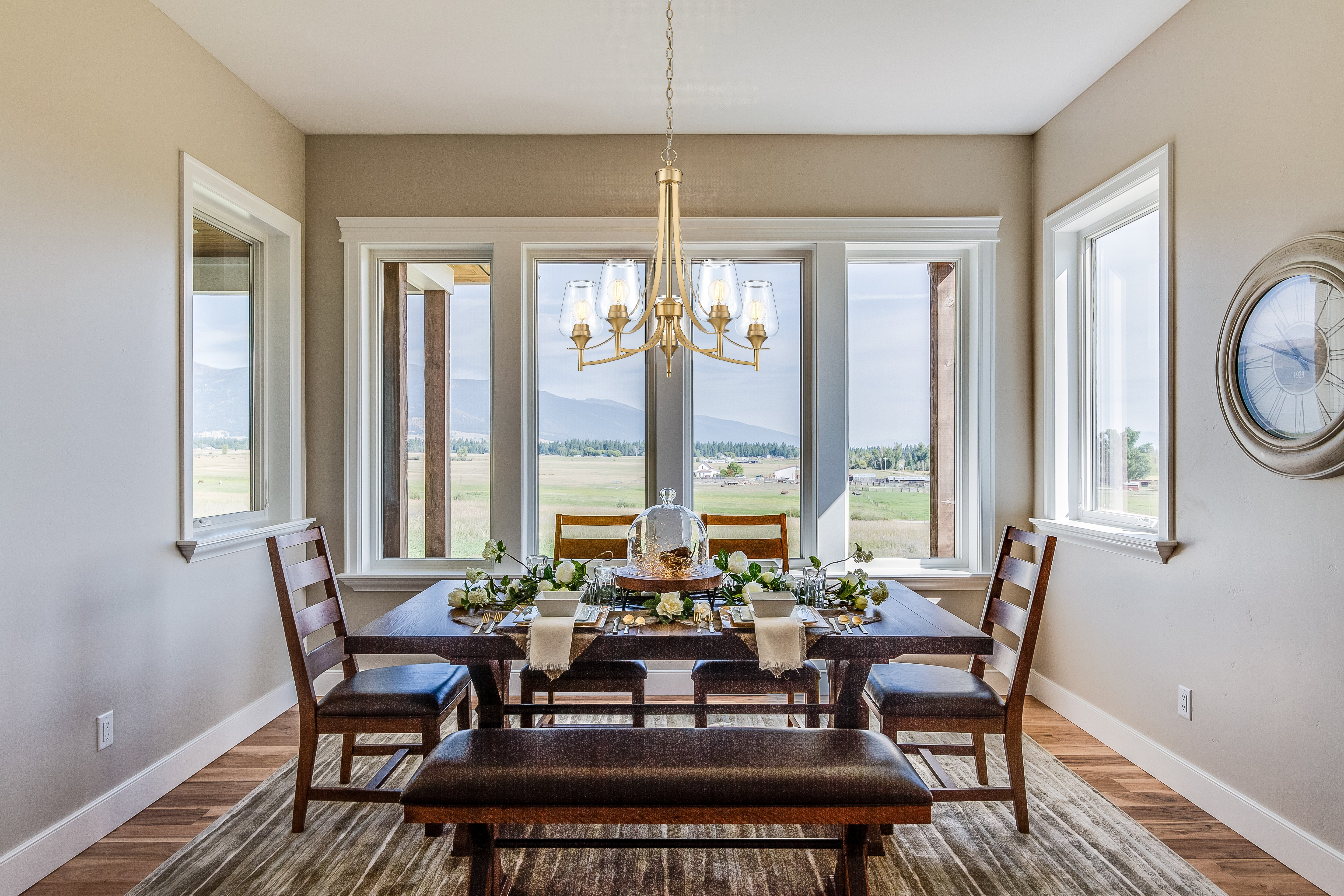Joliet 5 Light Chandelier Burnished Brass