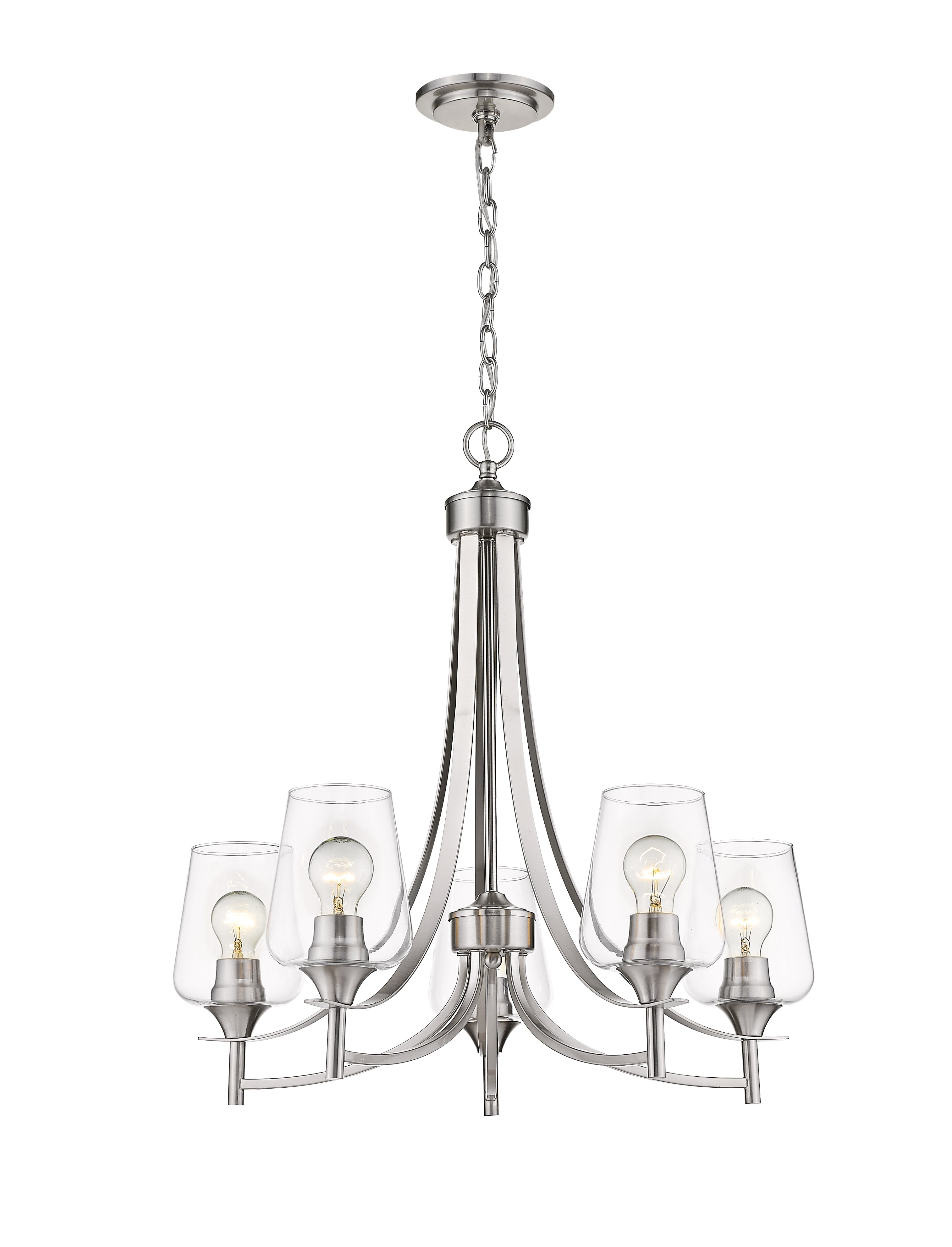 Joliet 5 Light Chandelier Brushed Nickel