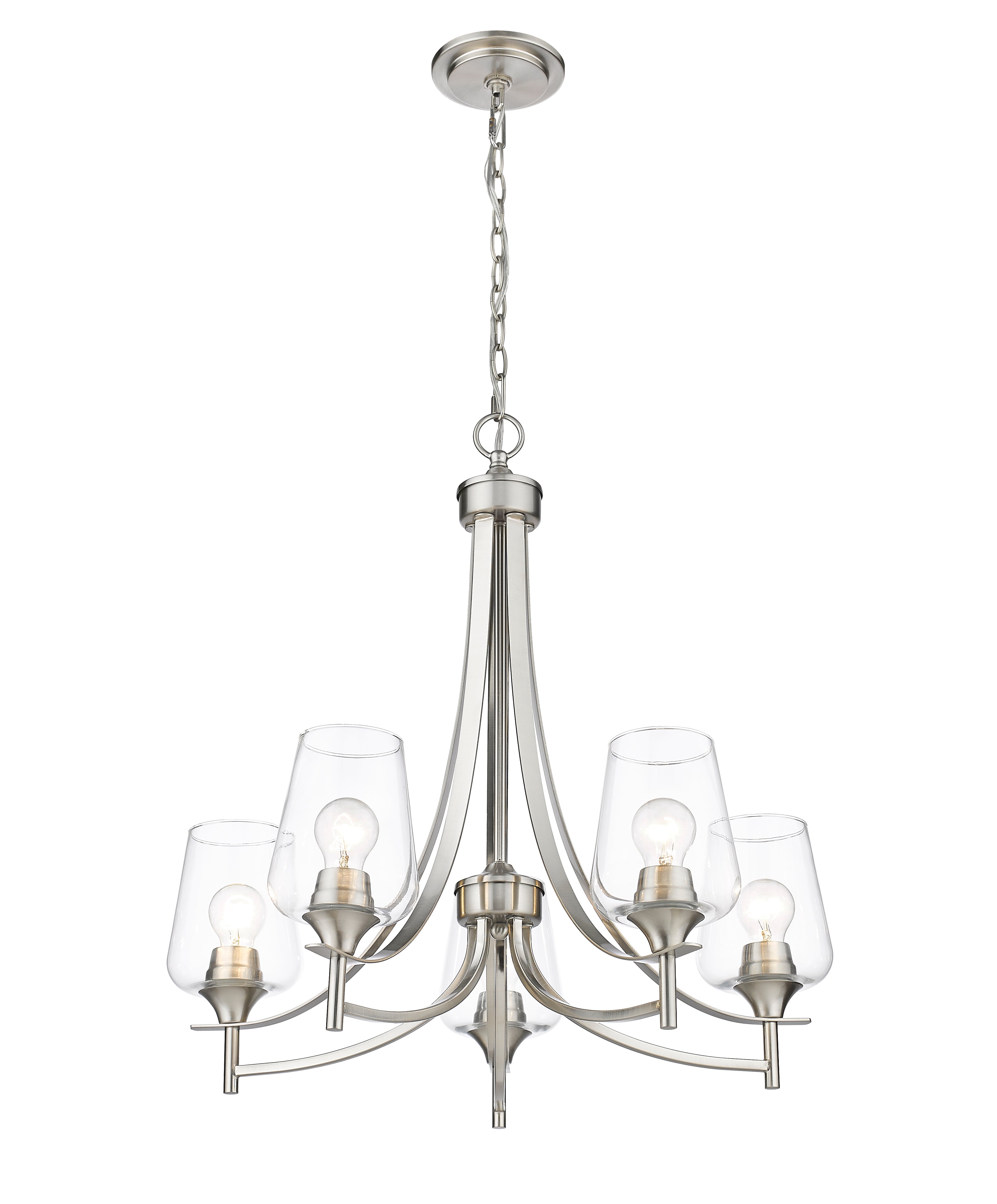 Joliet 5 Light Chandelier Brushed Nickel
