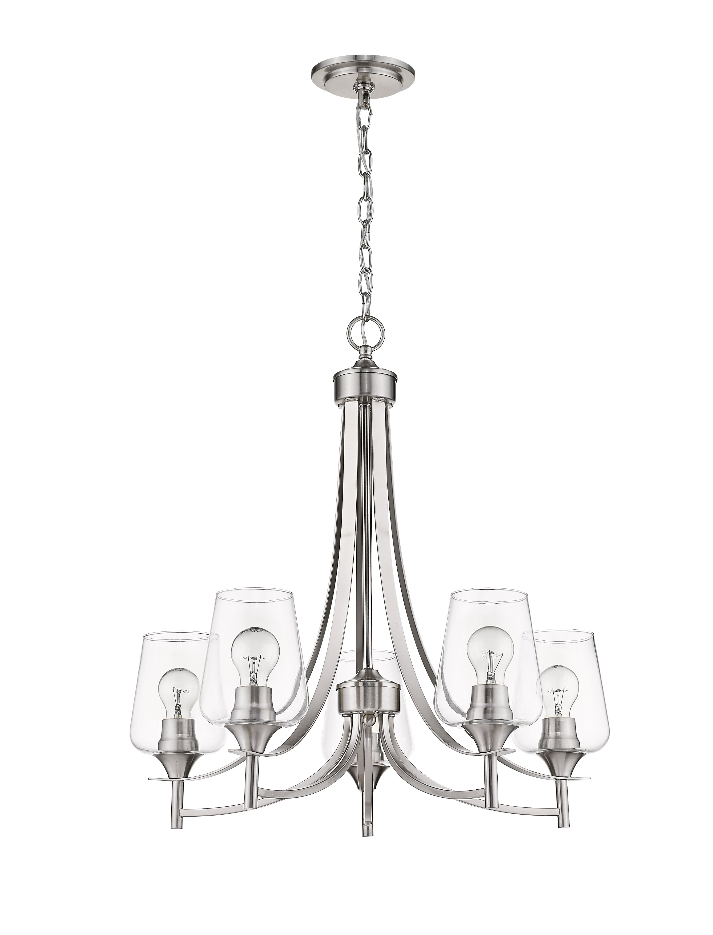 Joliet 5 Light Chandelier Brushed Nickel