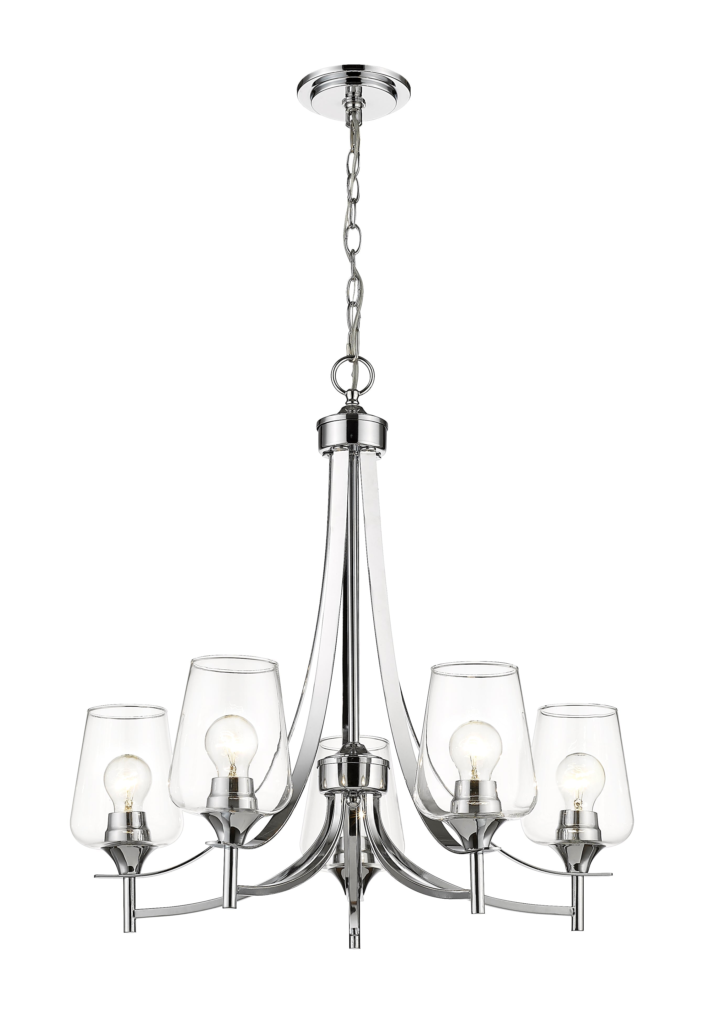 Joliet 5 Light Chandelier Chrome