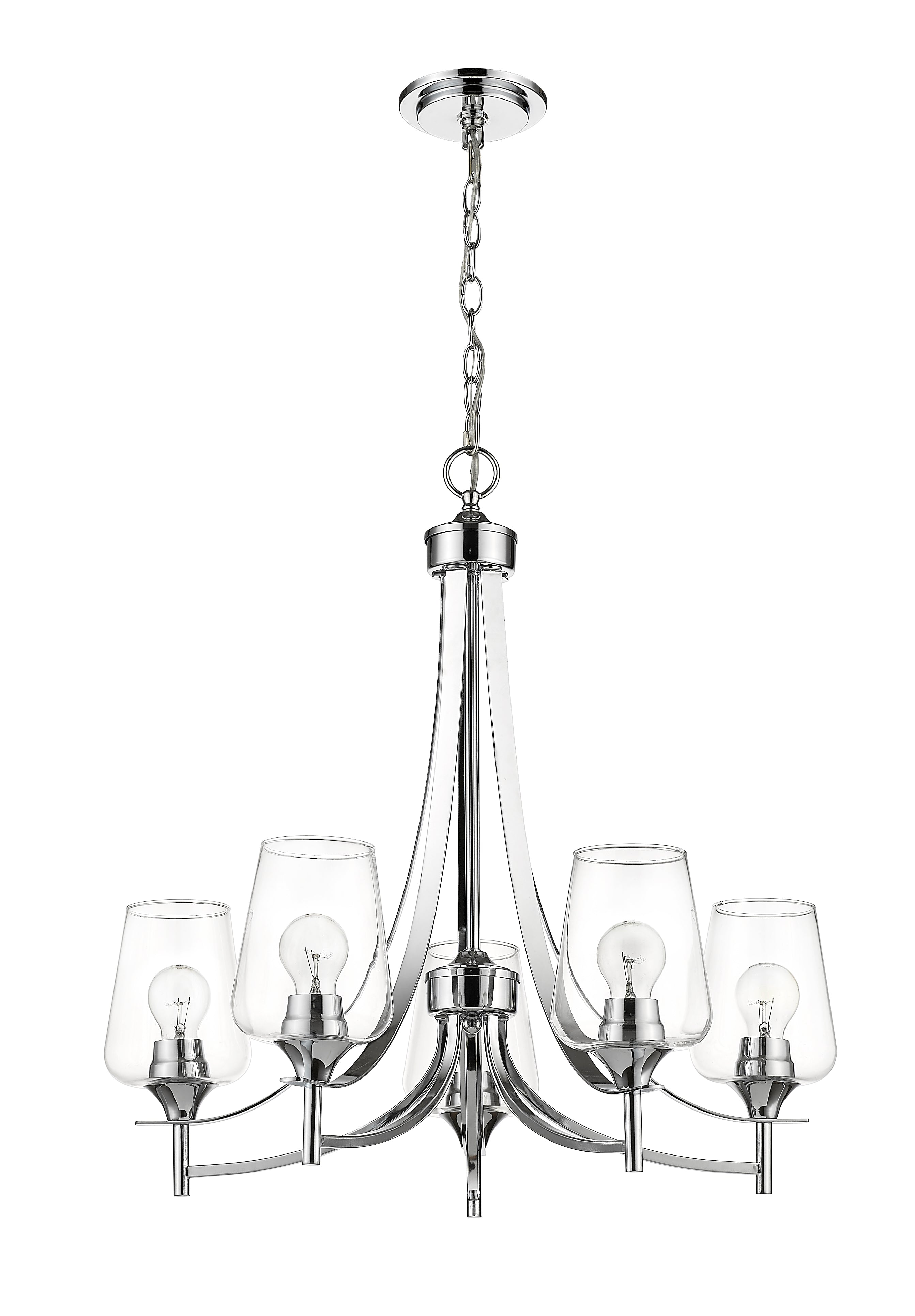 Joliet 5 Light Chandelier Chrome