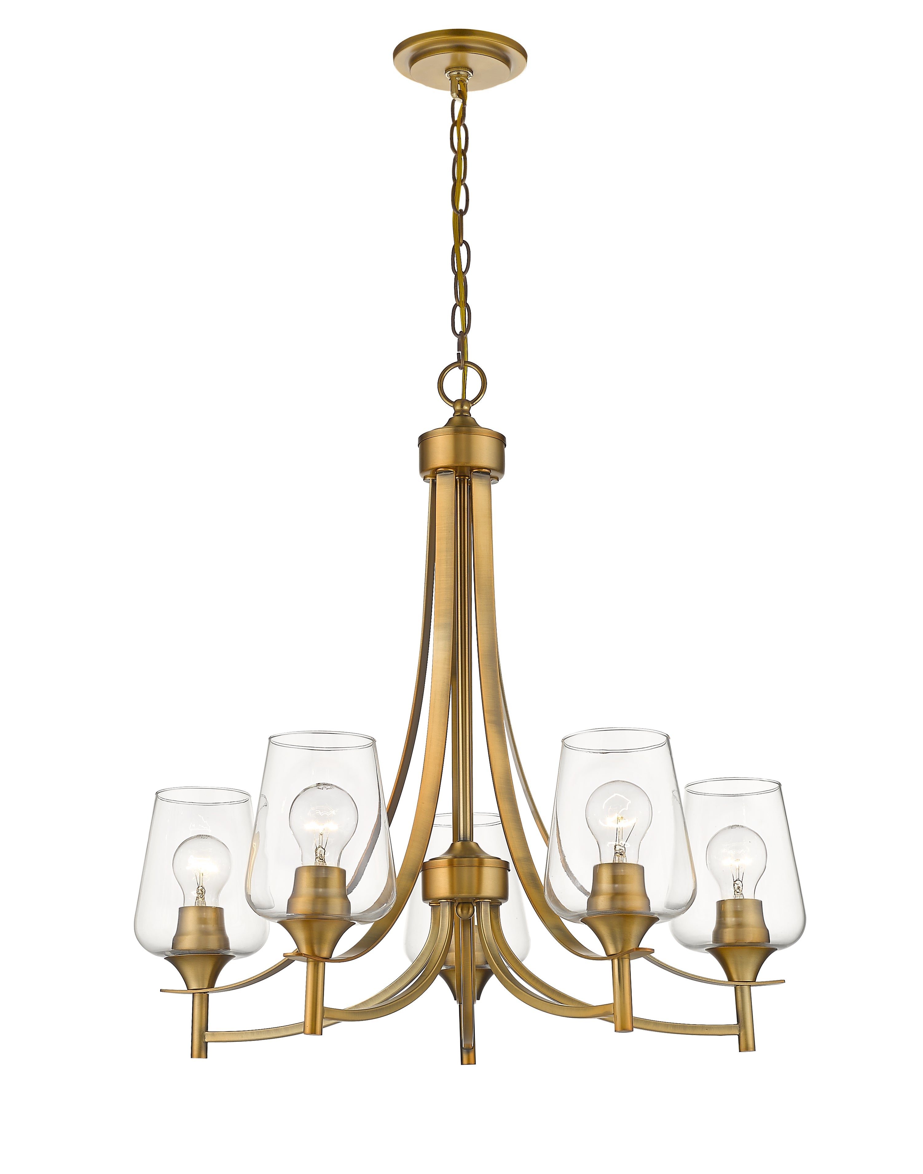 Joliet 5 Light Chandelier Olde Brass