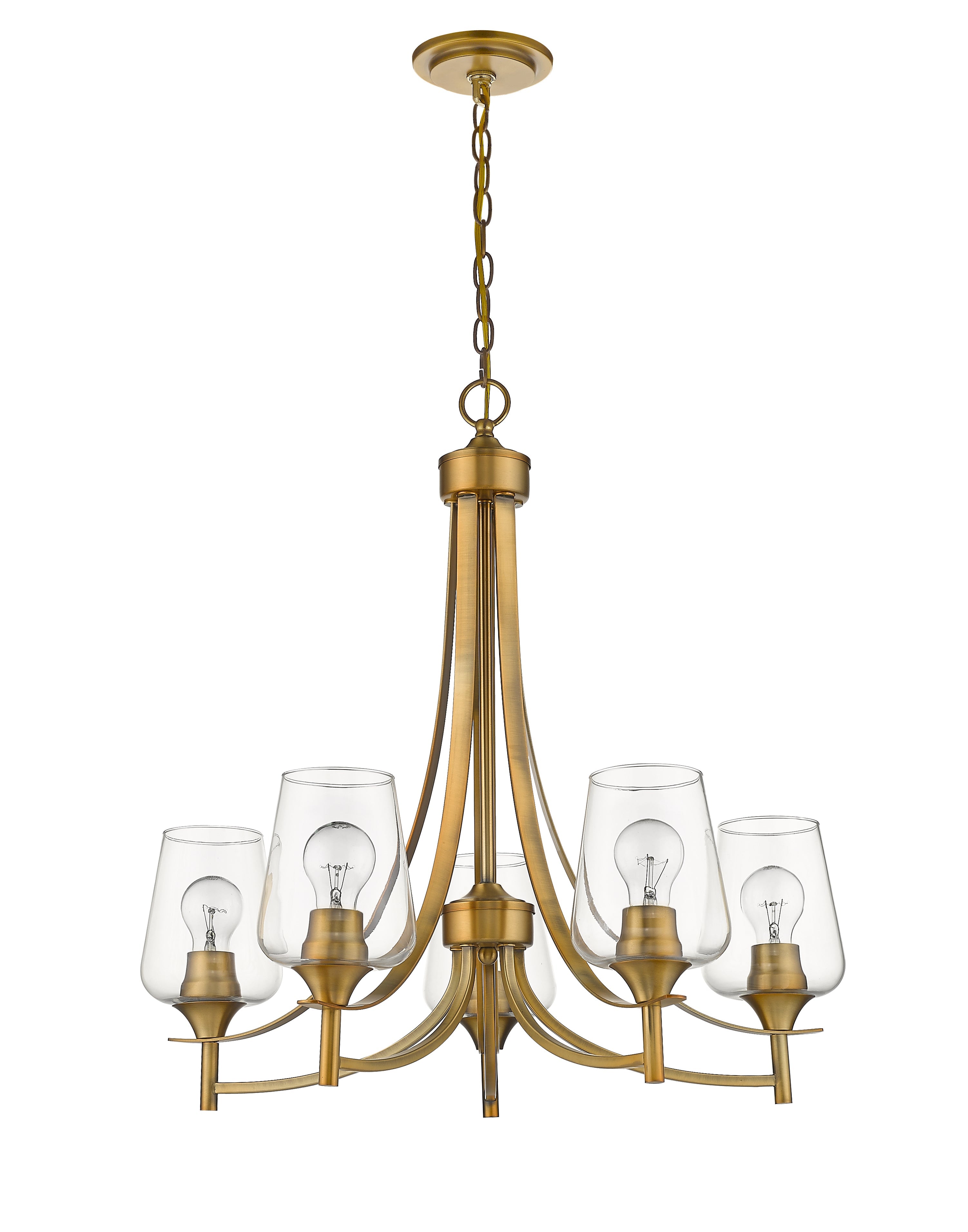 Joliet 5 Light Chandelier Olde Brass