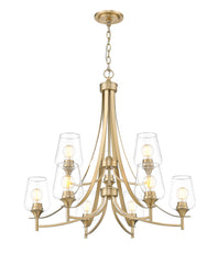 Joliet 9 Light Chandelier Burnished Brass