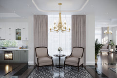 Joliet 9 Light Chandelier Burnished Brass