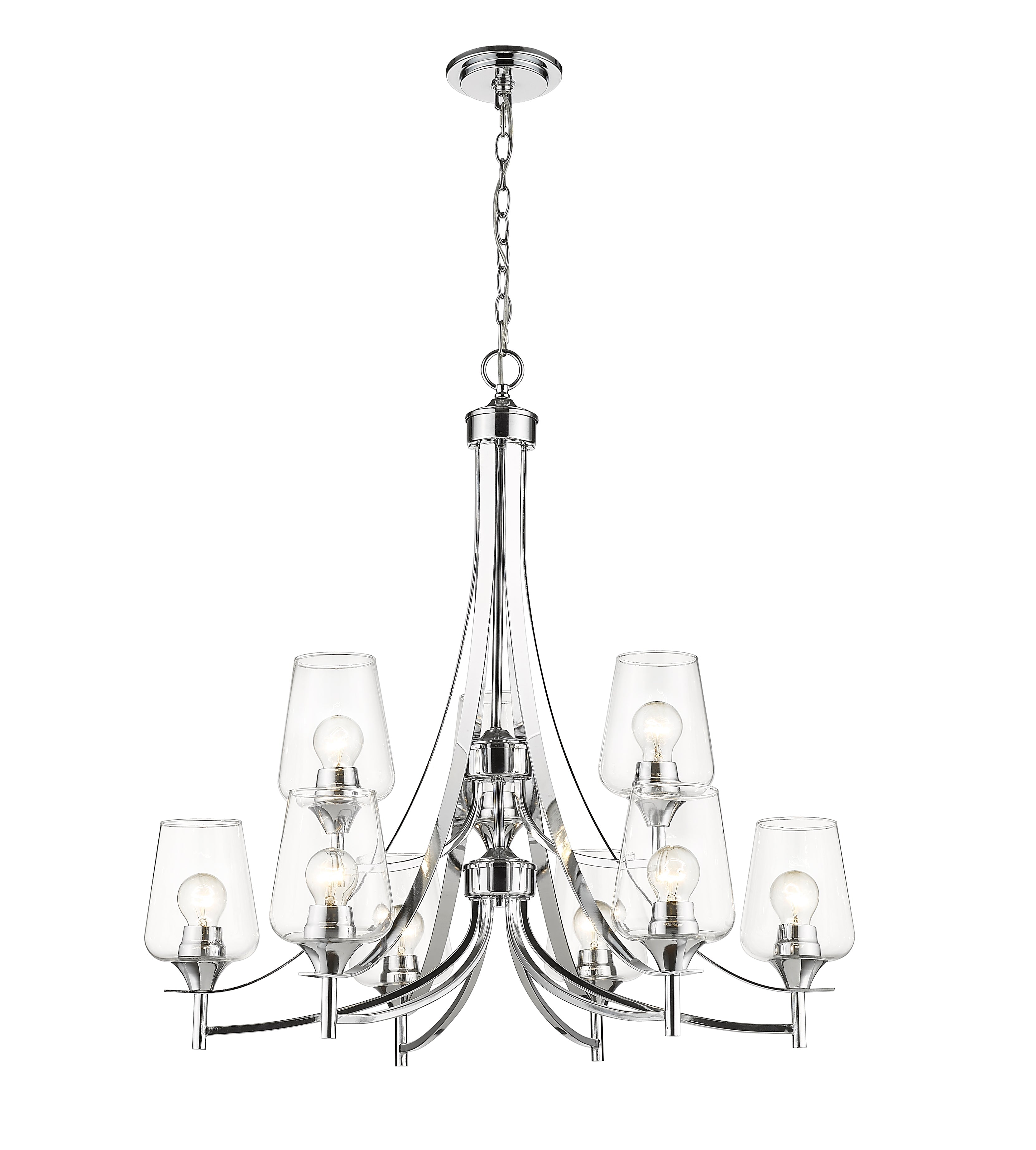 Joliet 9 Light Chandelier Chrome
