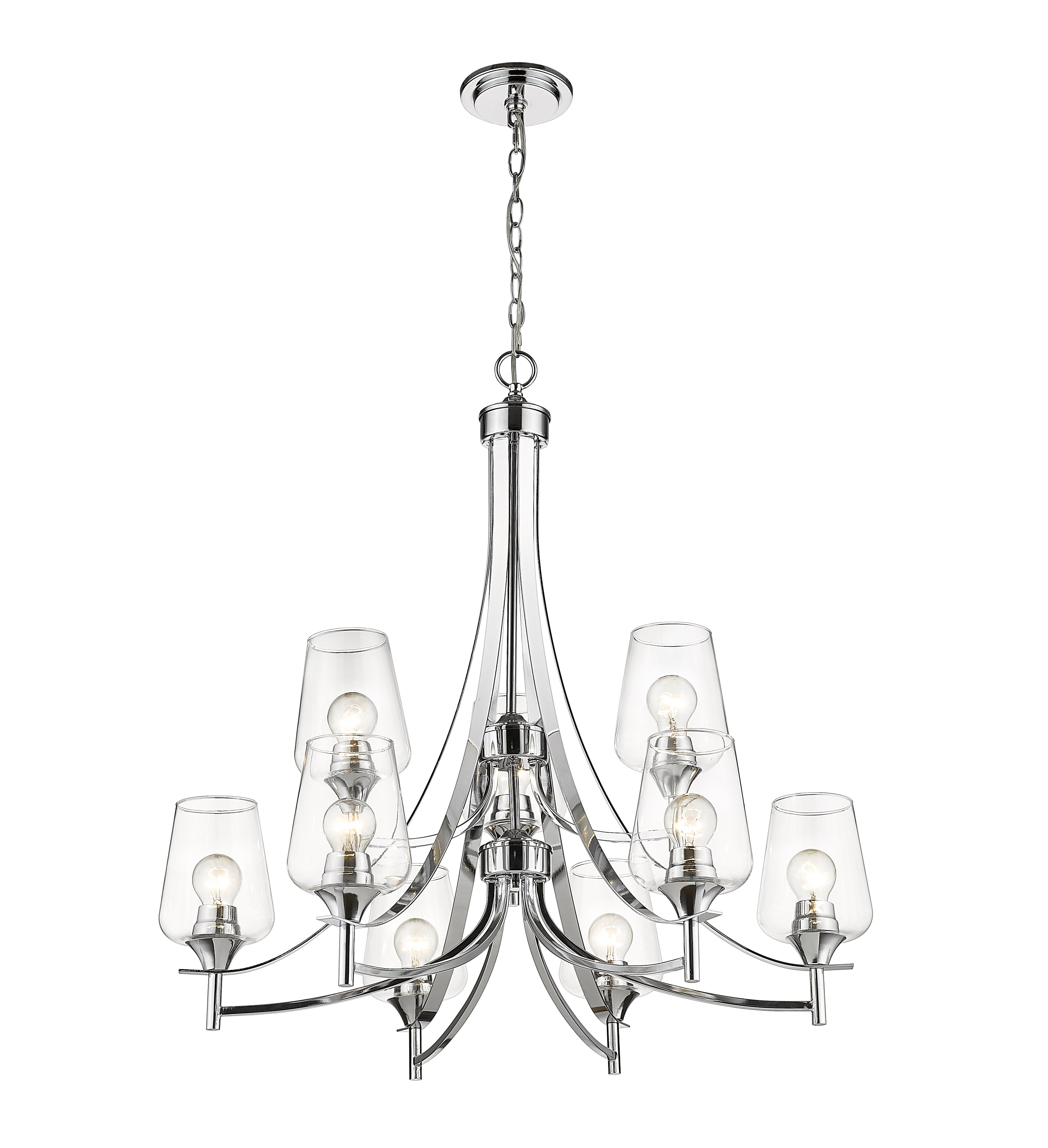 Joliet 9 Light Chandelier Chrome